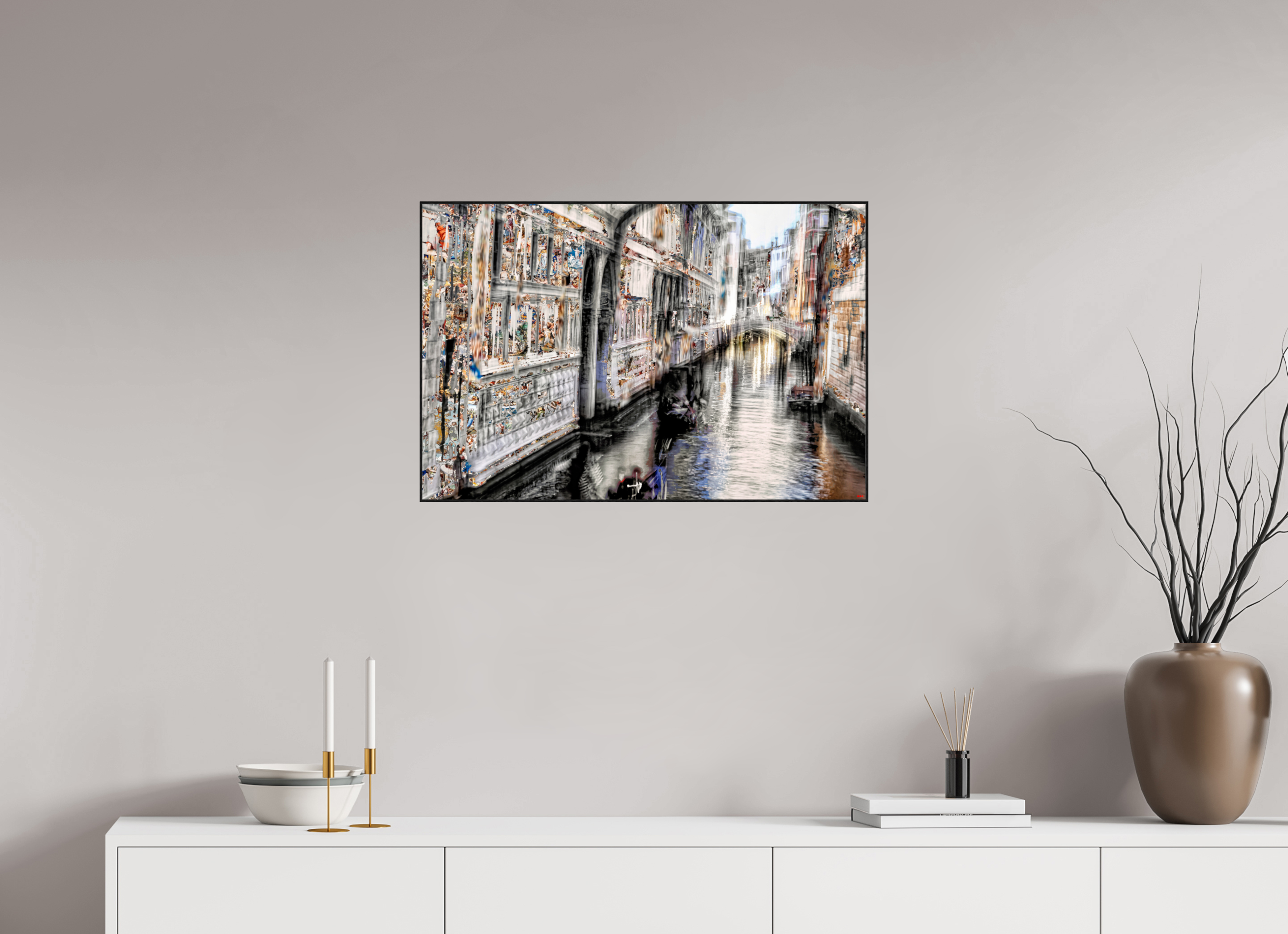 75 x 50 cm, Foto in ArtBox aus Massivholz Eiche schwarz RED³ HP Amari I