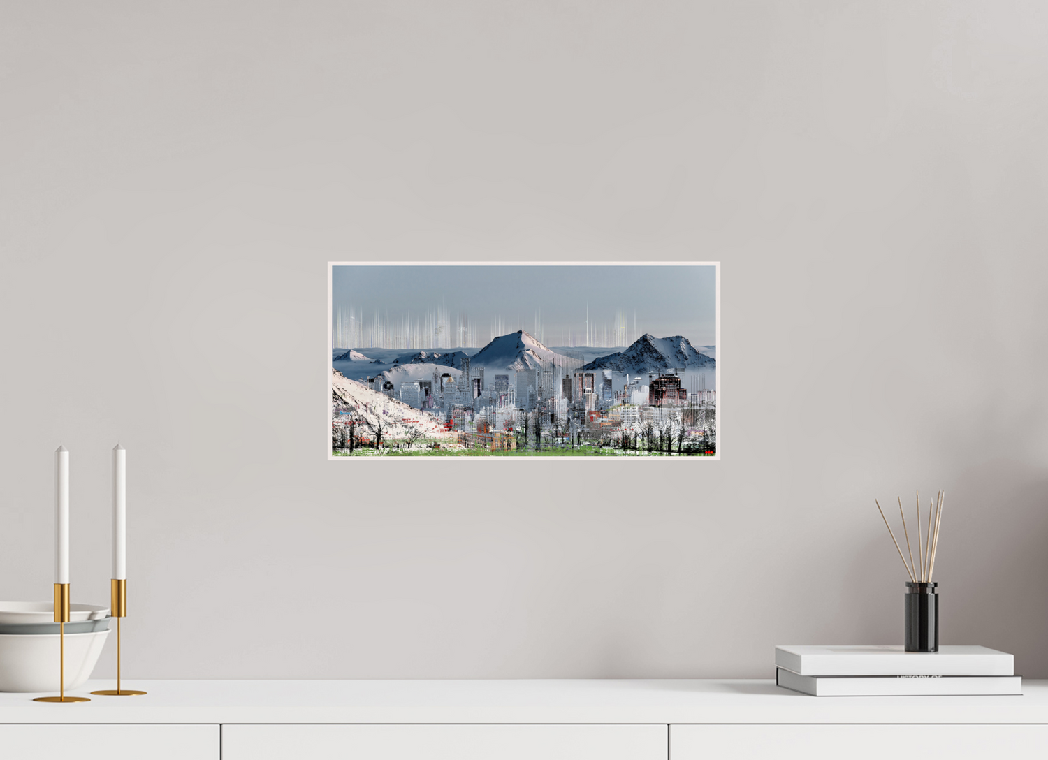 40,3 x 20 cm, Foto in ArtBox aus Massivholz Ahorn weiß RED³ HP Mafuane V