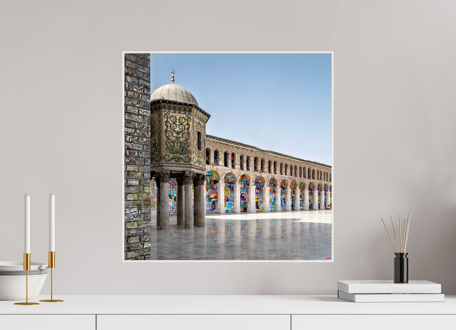 50 x 50 cm, Foto in ArtBox aus Massivholz Ahorn weiß RED³ SCSI Mazin II