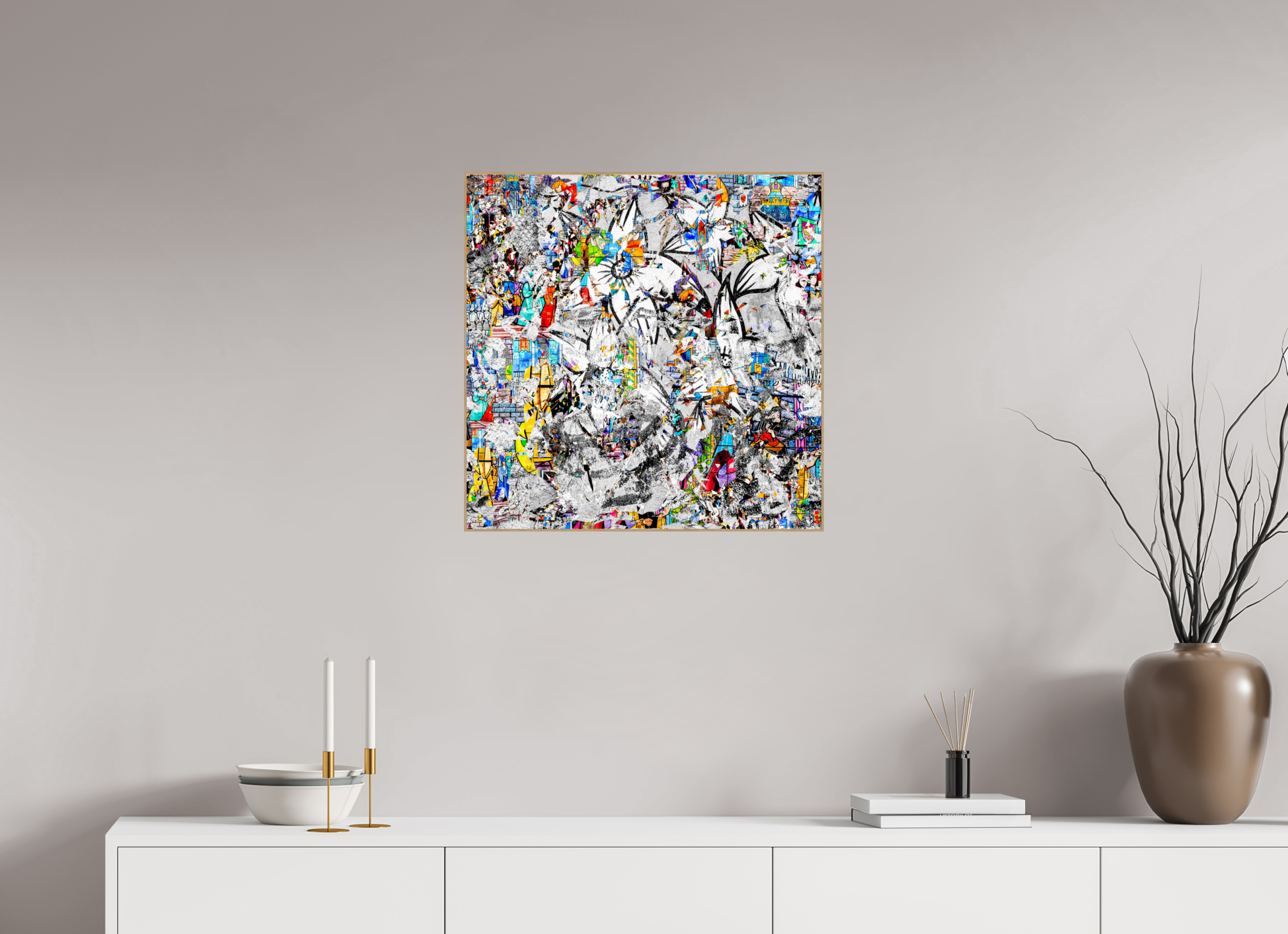 60 x 60 cm, Foto in ArtBox aus Massivholz Eiche natur RED³ SCSI Miraaj II