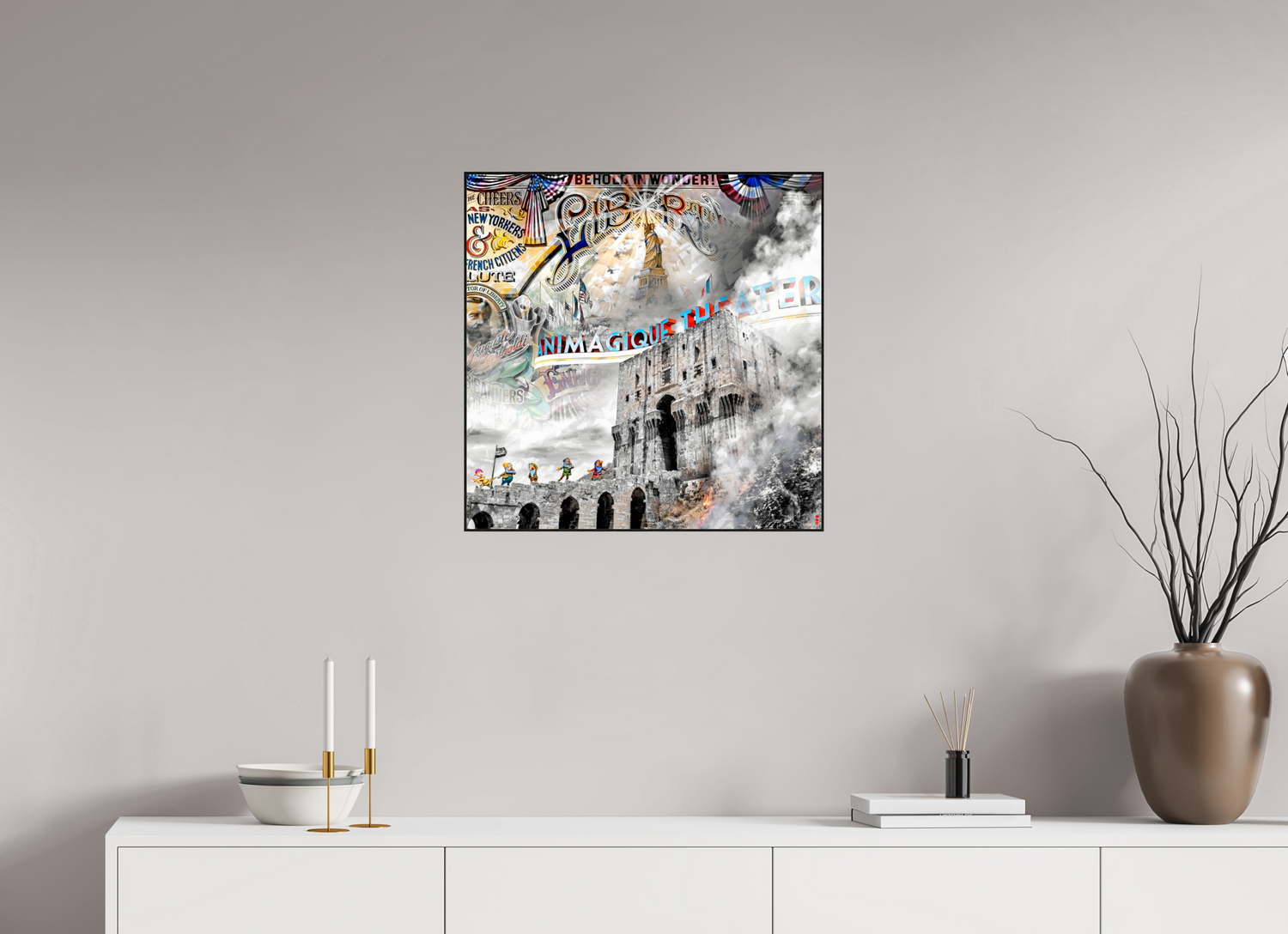 60 x 60 cm, Foto in ArtBox aus Massivholz Eiche schwarz RED³ SCSI Mumtaz II