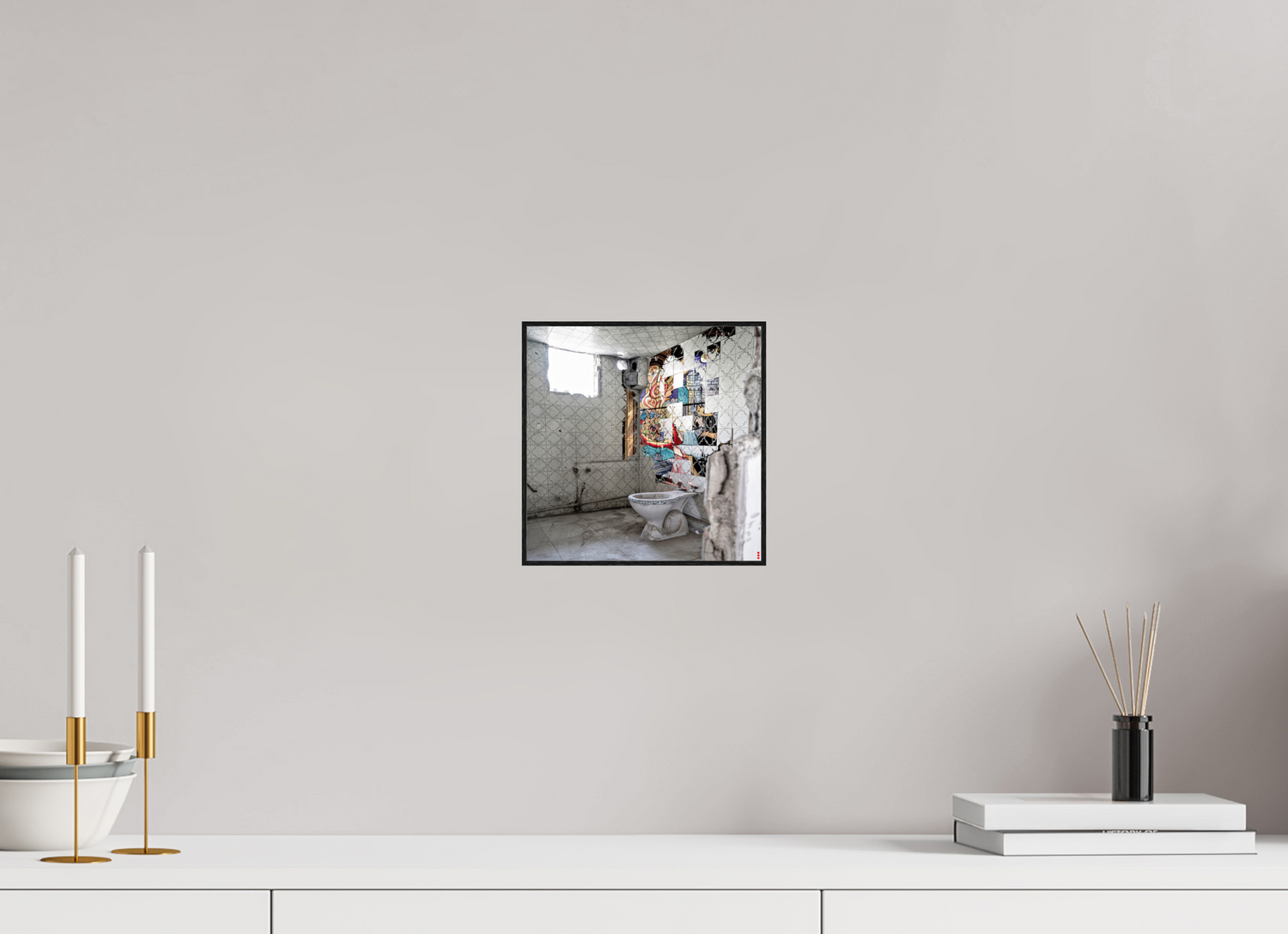 20 x 20 cm, Foto in ArtBox aus Massivholz Eiche schwarz RED³ SCSI Masirah II