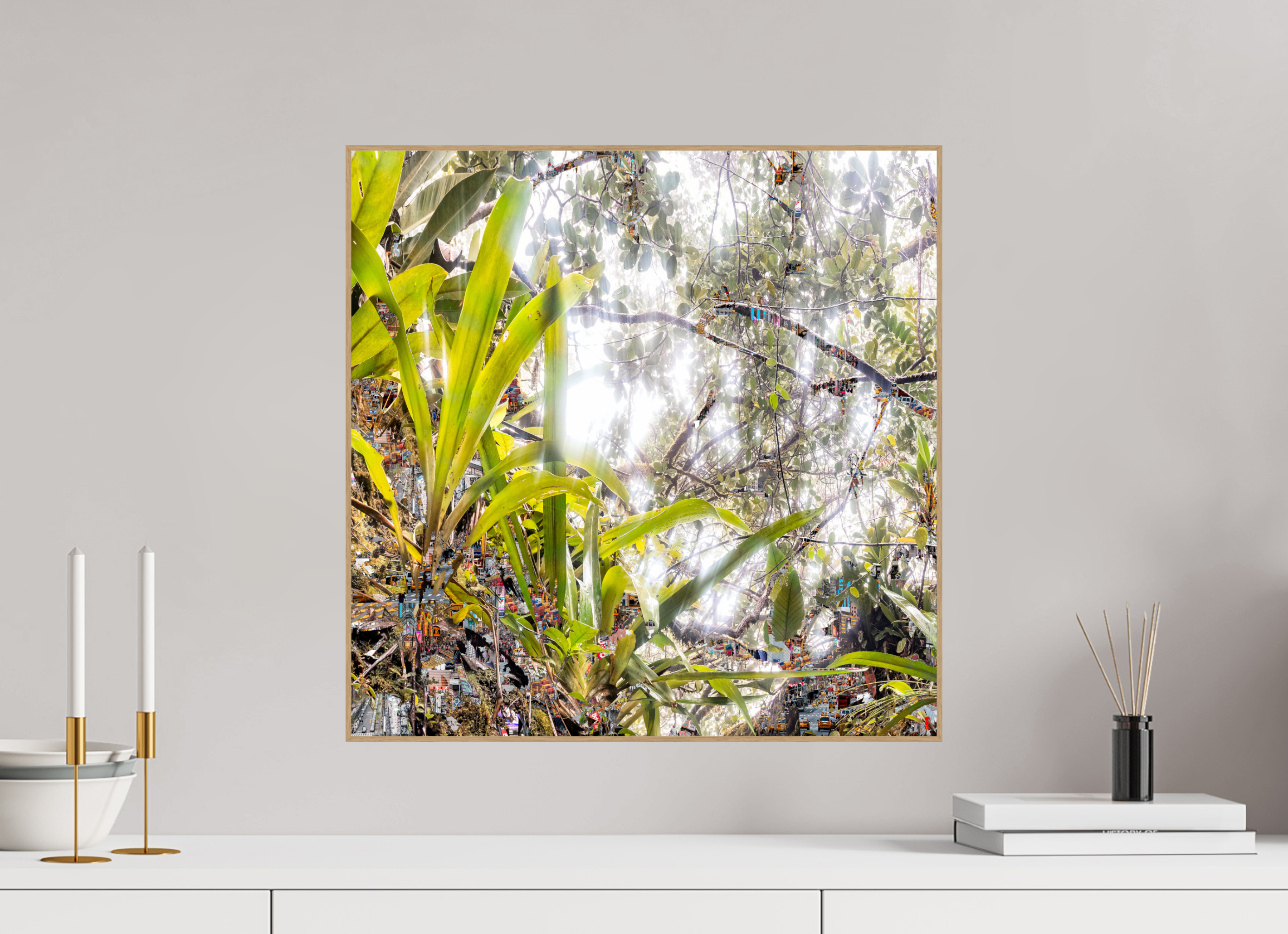 50 x 50 cm, Foto in ArtBox aus Massivholz Eiche natur RED³ HP Amara II