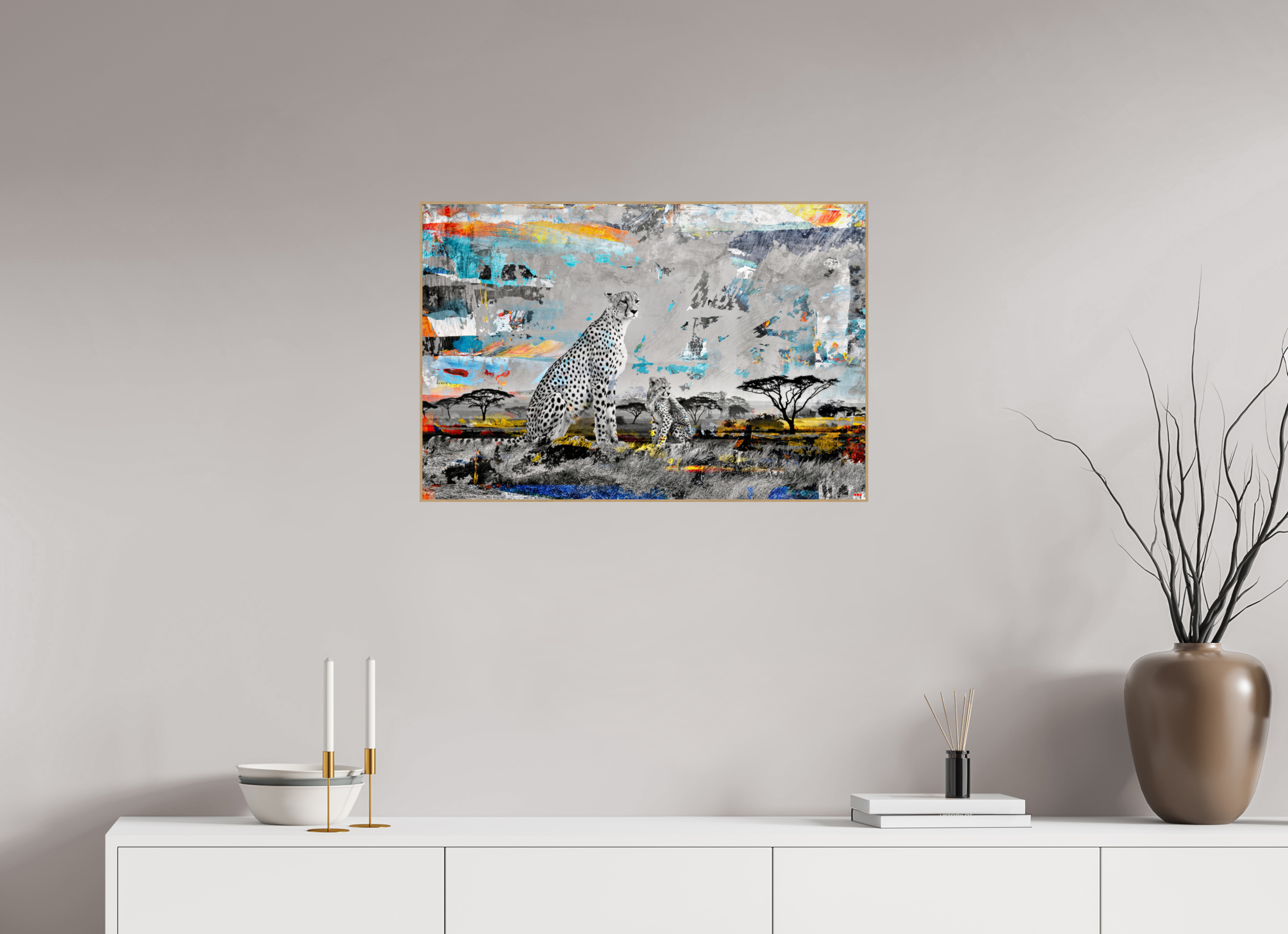 75 x 50 cm, Foto in ArtBox aus Massivholz Eiche natur RED³ WC Ladebayo I