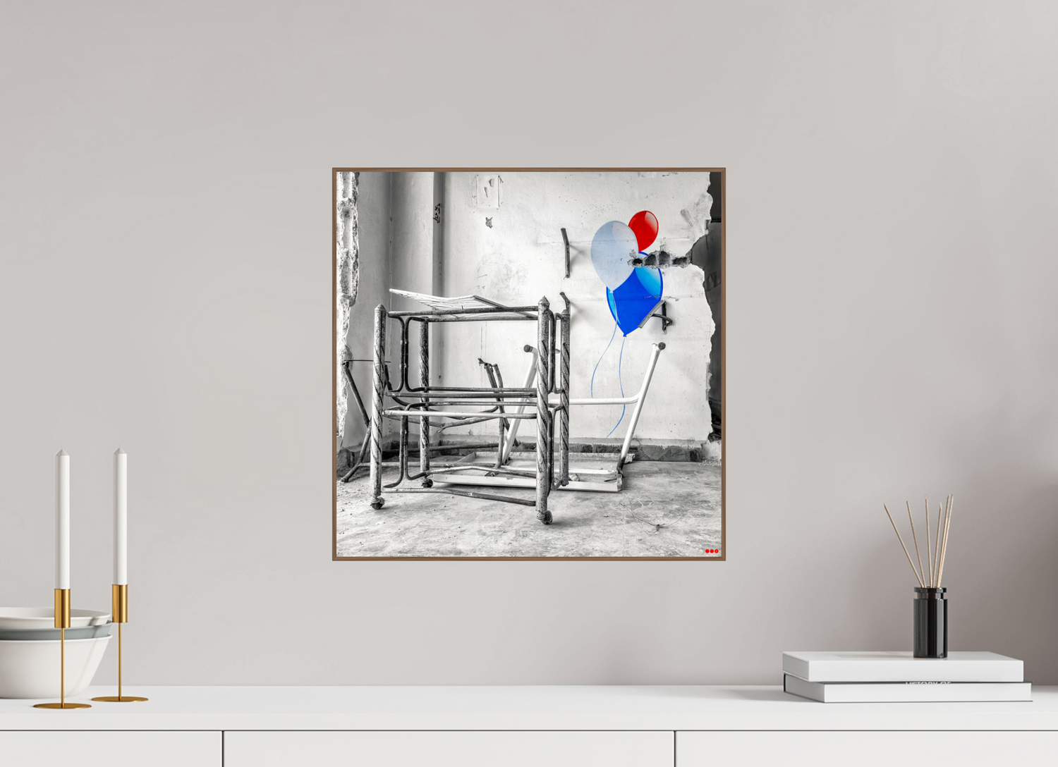 40 x 40 cm, Foto in ArtBox aus Massivholz Nussbaum RED³ SCSI Mursal II