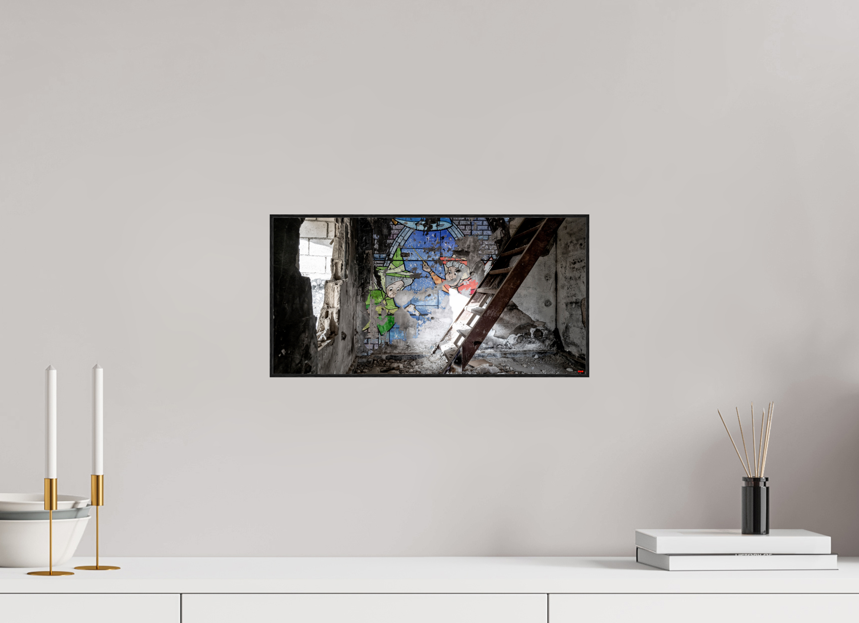 40 x 20 cm, Foto in ArtBox aus Massivholz Eiche schwarz RED³ SCSI Mazaya V