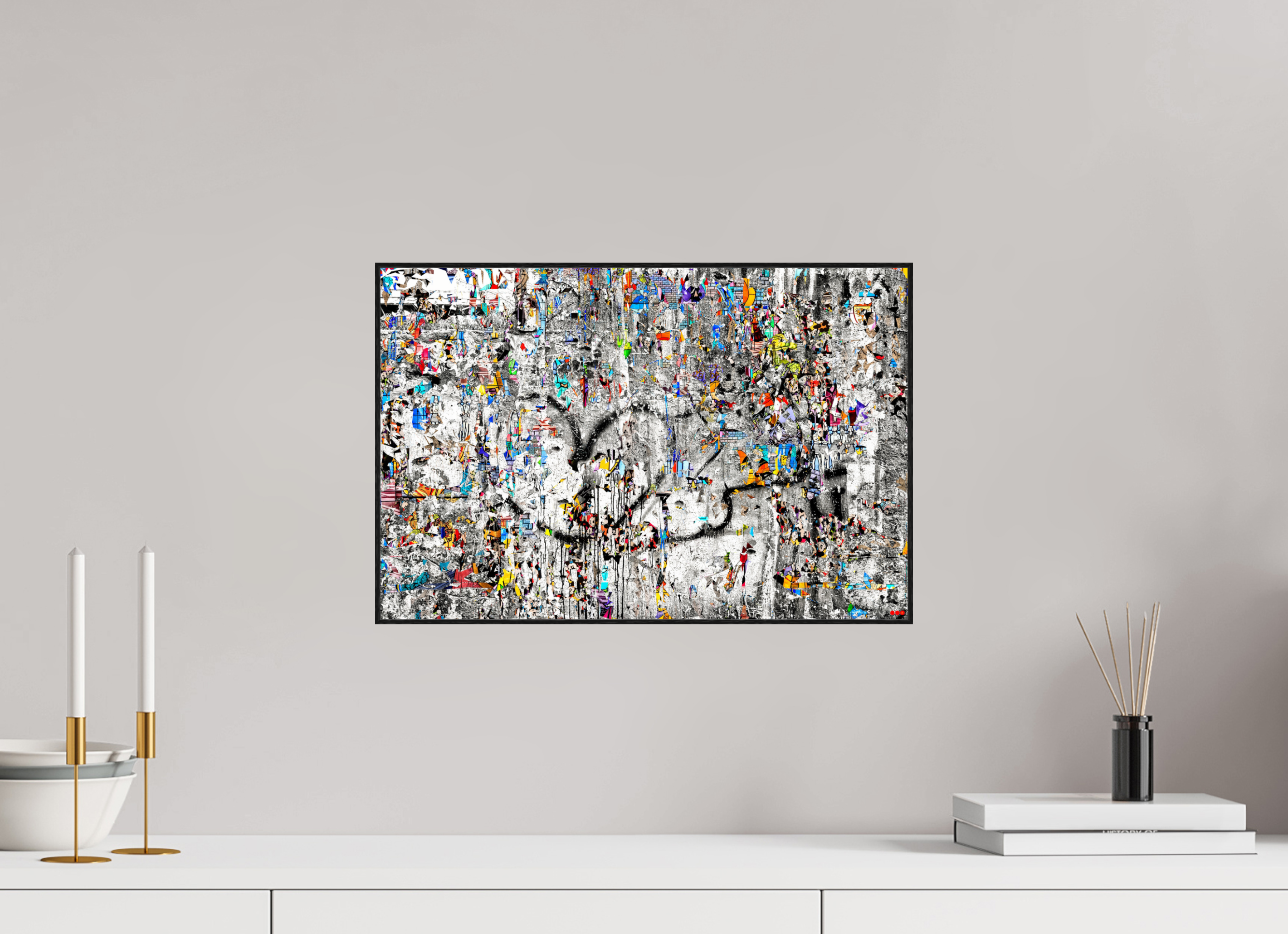 45 x 30 cm, Foto in ArtBox aus Massivholz Eiche schwarz RED³ SCSI Mu&