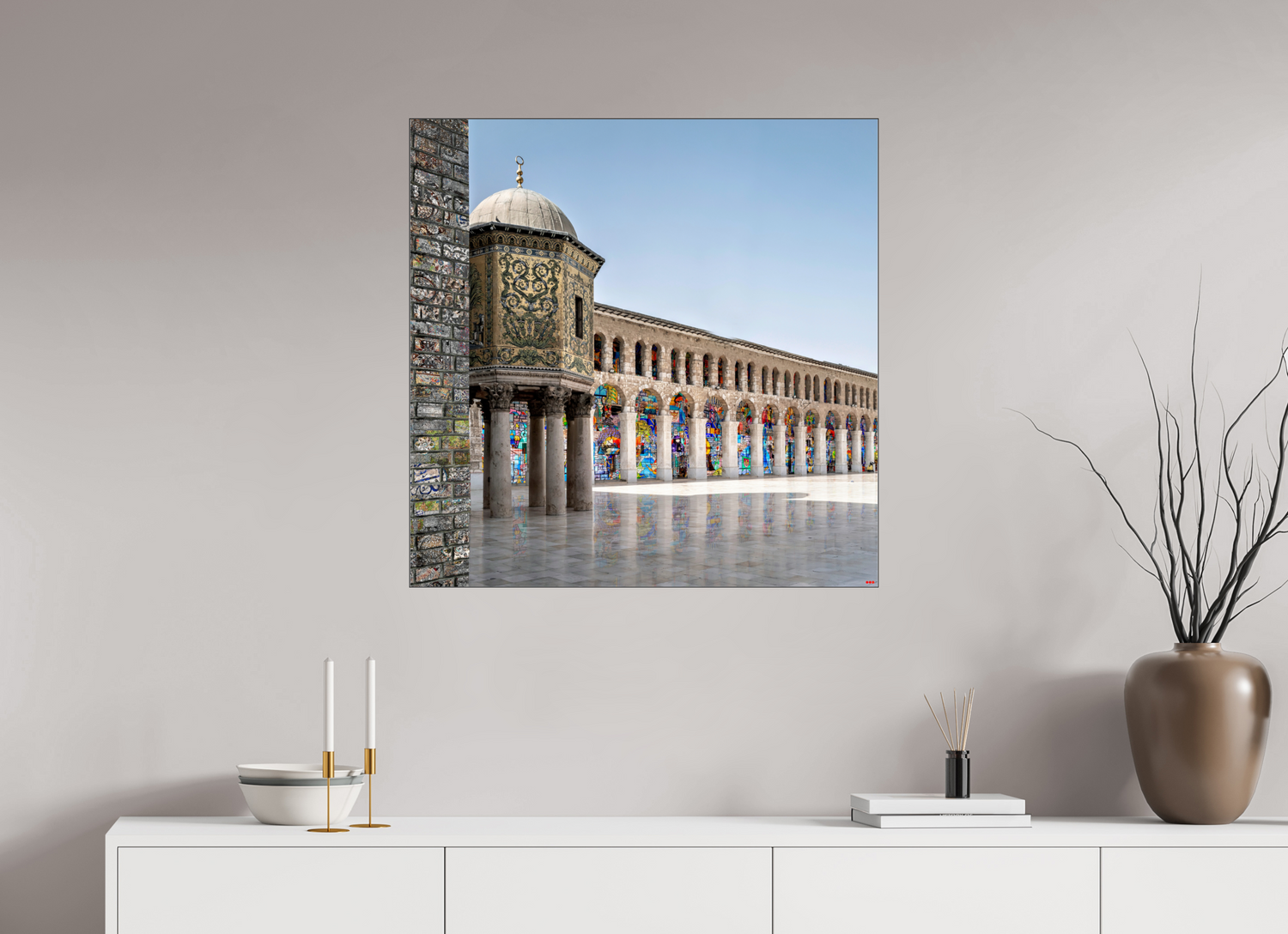 80 x 80 cm, Slimline Einfassung schwarz unter 2mm Acrylglas FA SCSI Mazin II