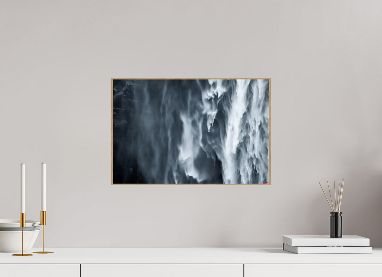 45 x 30 cm, Foto in ArtBox aus Massivholz Eiche natur RED³ PH Oats in the Water I