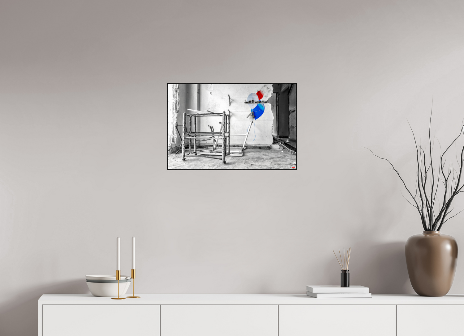 60 x 40 cm, Foto in ArtBox aus Massivholz Eiche schwarz RED³ SCSI Mursal I