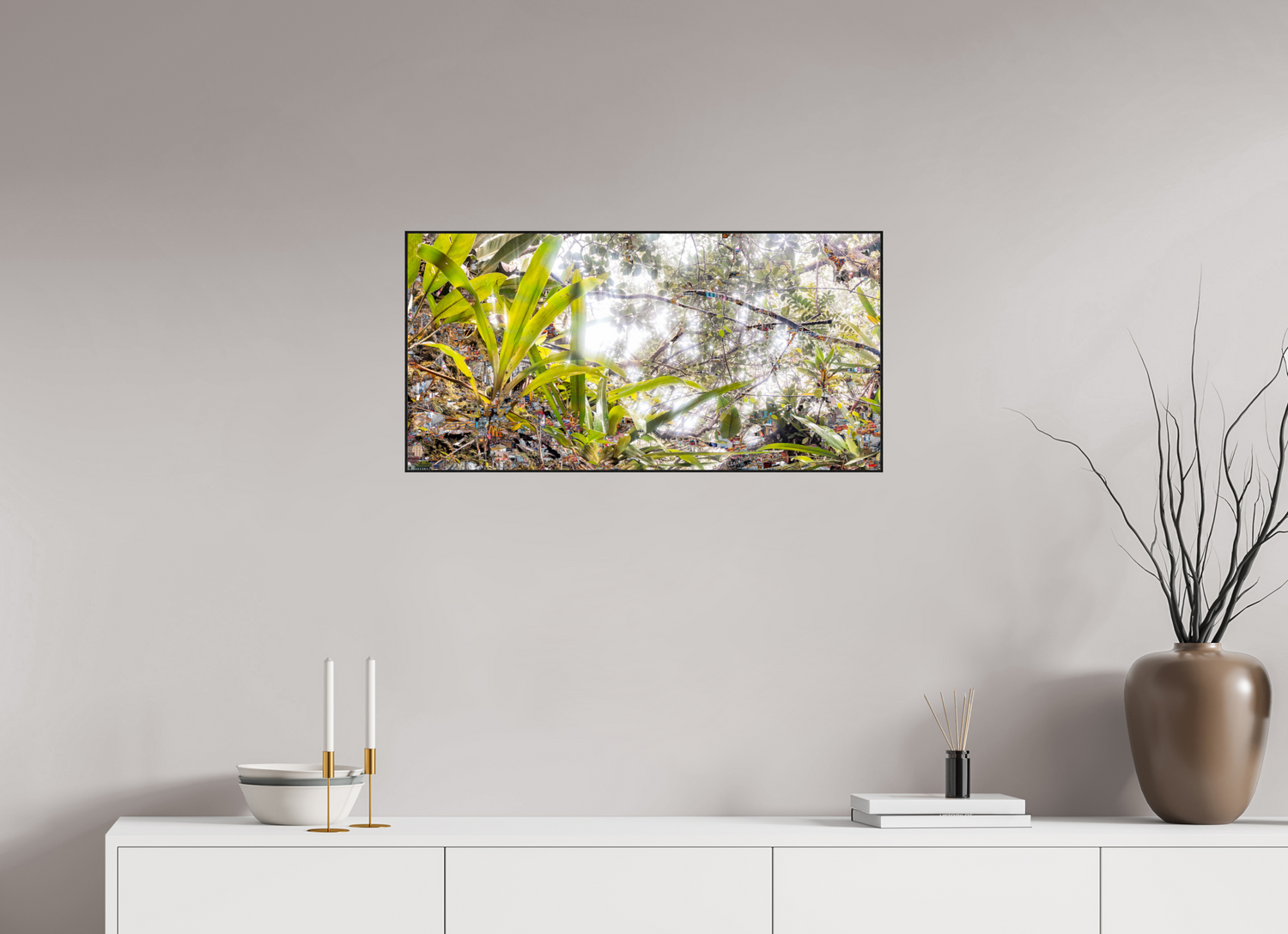 80 x 40 cm, Foto in ArtBox aus Massivholz Eiche schwarz RED³ HP Amara V