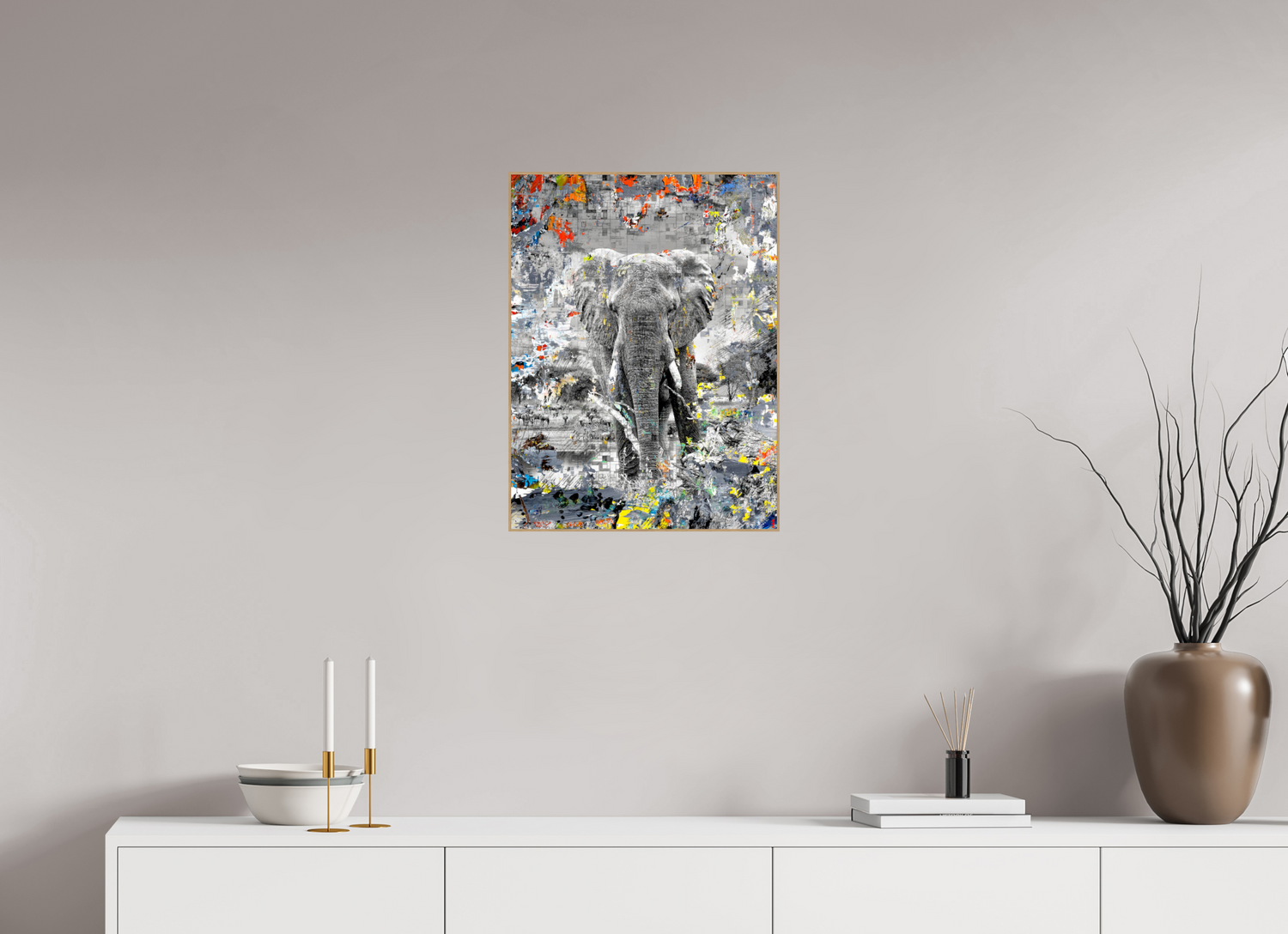 45 x 60 cm, Foto in ArtBox aus Massivholz Eiche natur RED³ WC Kajika III