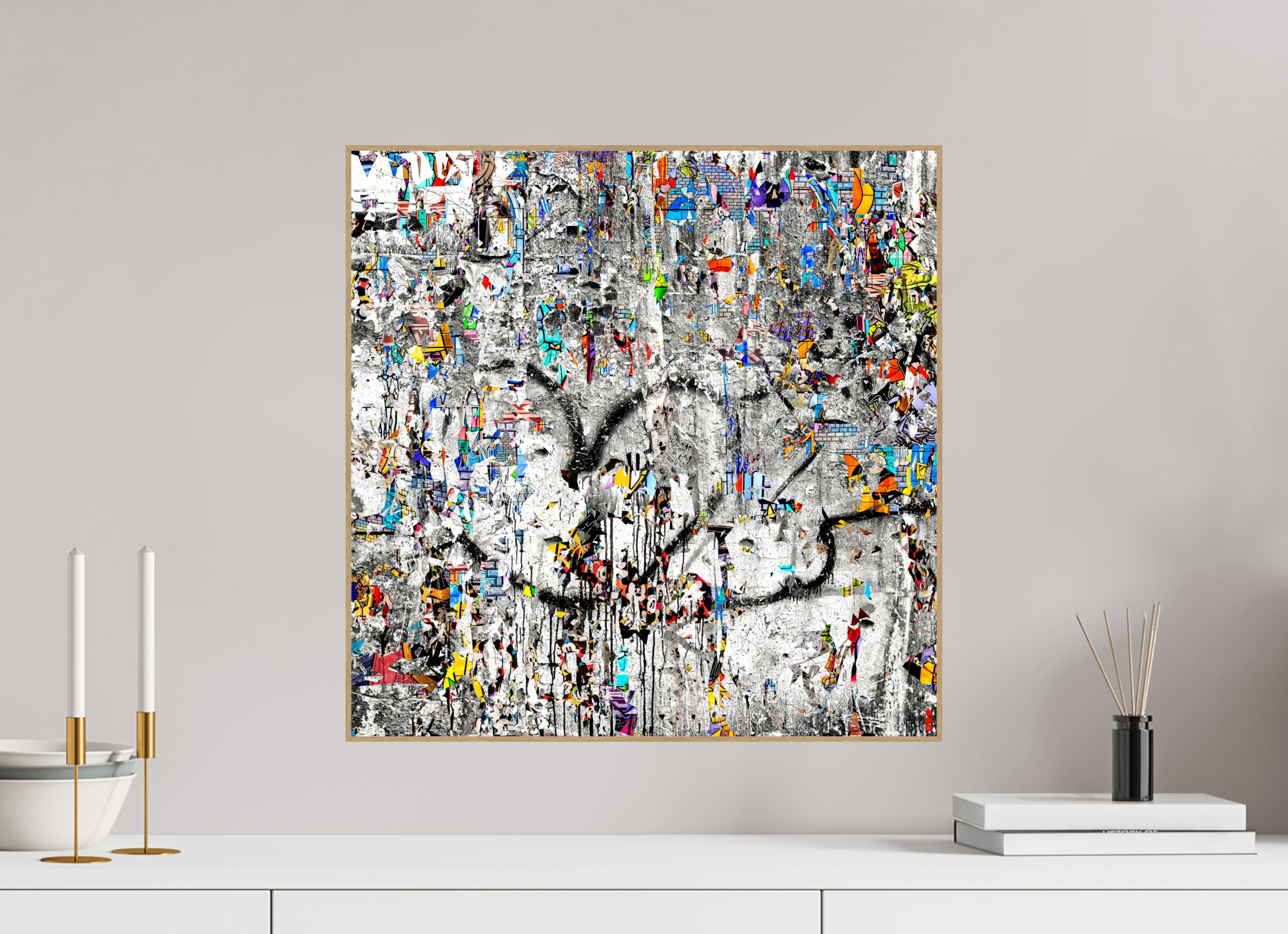 50 x 50 cm, Foto in ArtBox aus Massivholz Eiche natur RED³ SCSI Mu&