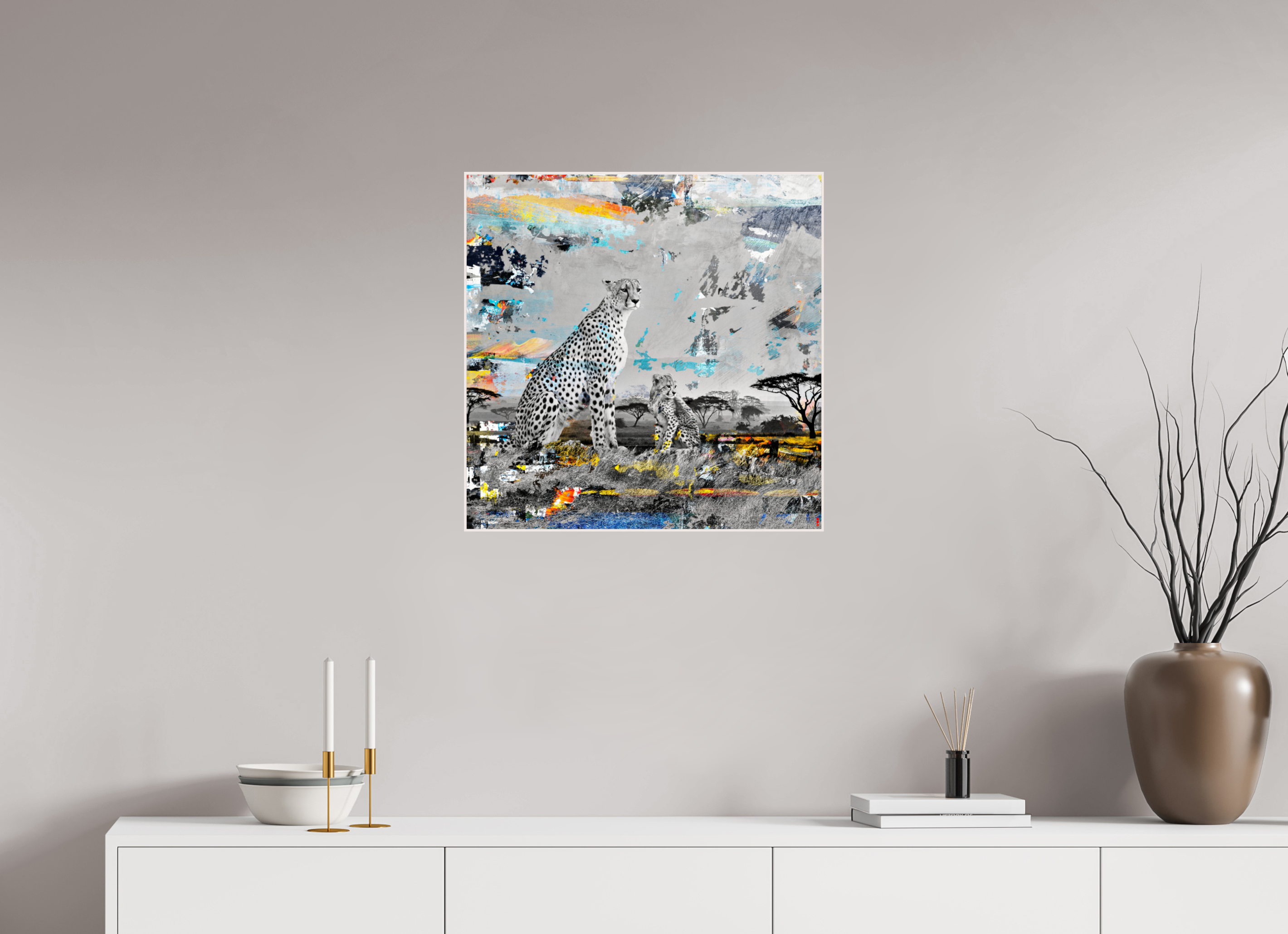 60 x 60 cm, Foto in ArtBox aus Massivholz Ahorn weiß RED³ WC Ladebayo II