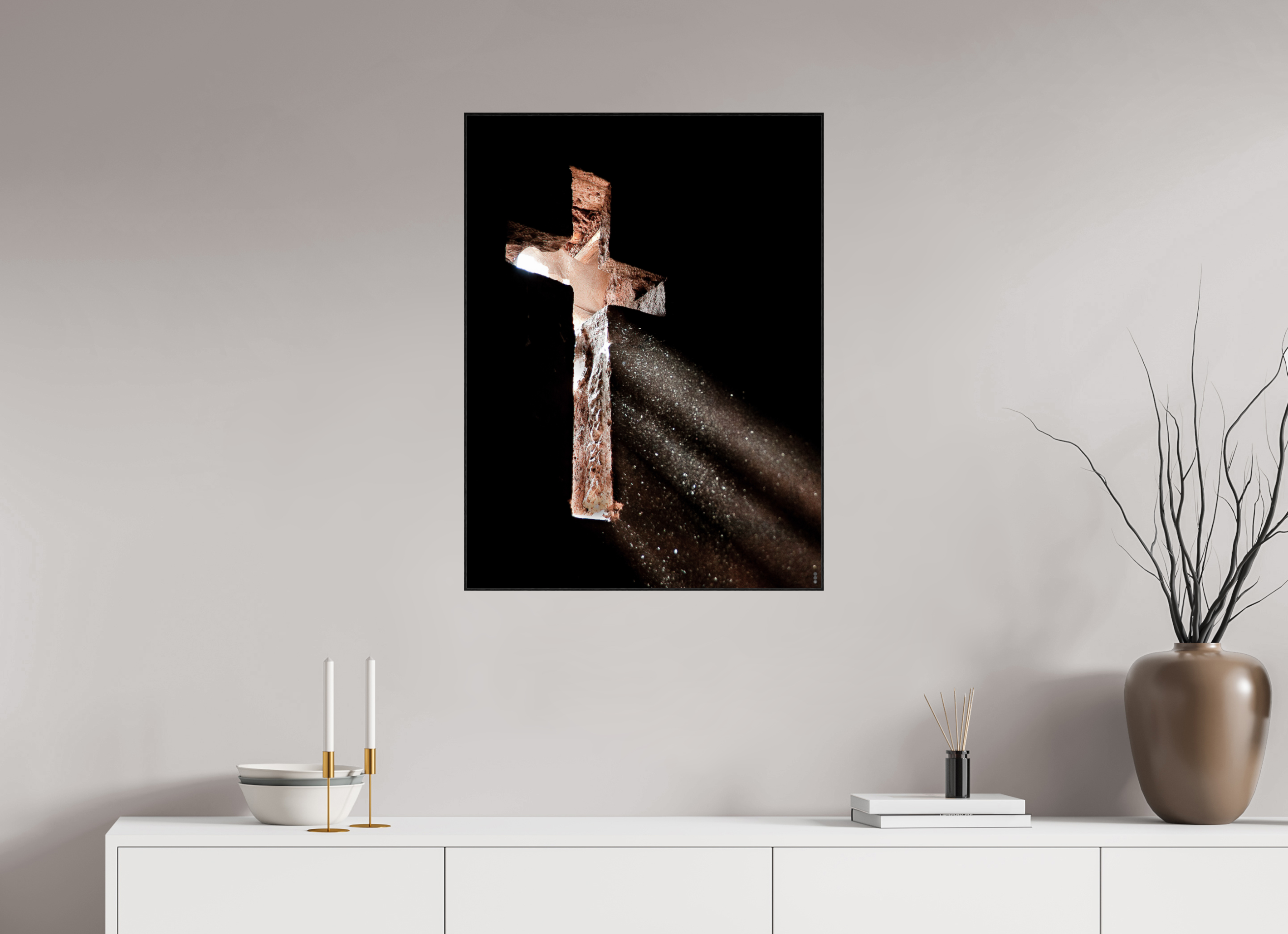 60 x 80 cm, Foto in ArtBox aus Massivholz Eiche schwarz RED³ PH Moyale III