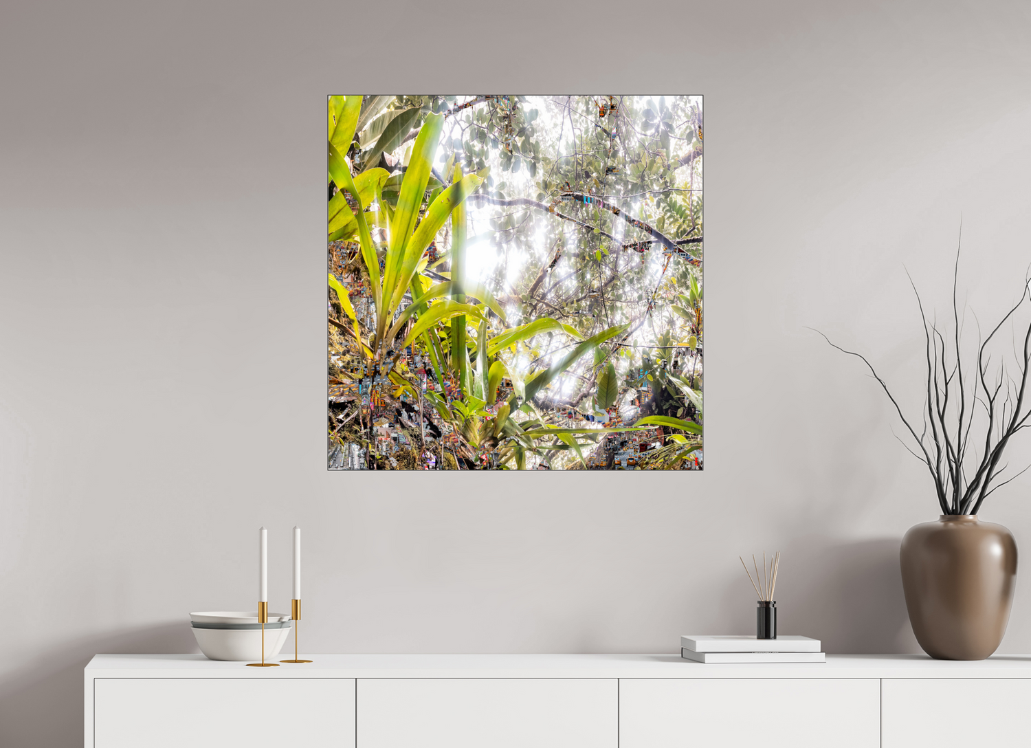 80 x 80 cm, Slimline Einfassung schwarz unter 2mm Acrylglas FA HP Amara II