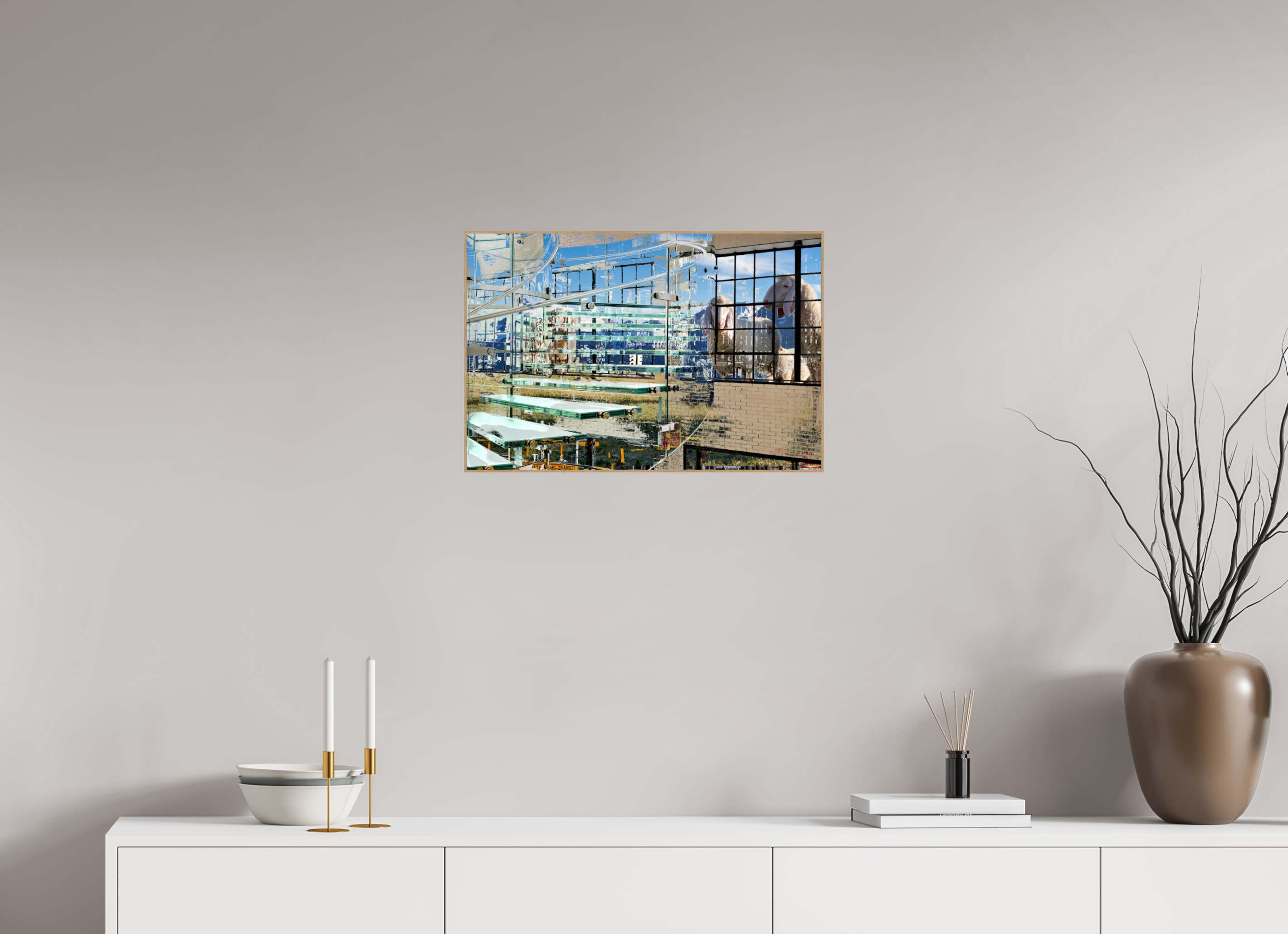 60 x 40 cm, Foto in ArtBox aus Massivholz Eiche natur RED³ HP Malia I