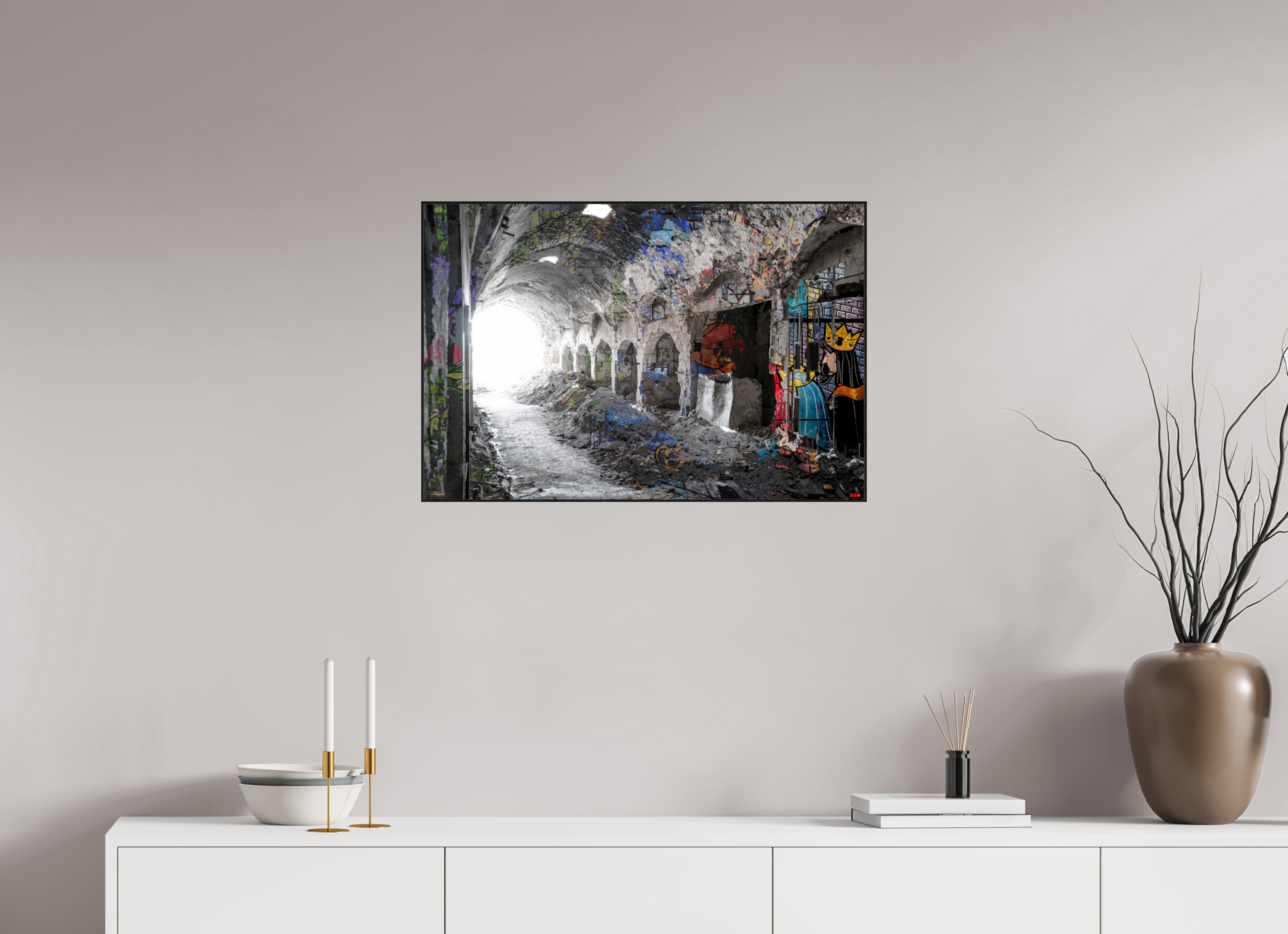 74,5 x 50 cm, Foto in ArtBox aus Massivholz Eiche schwarz RED³ SCSI Maysa I