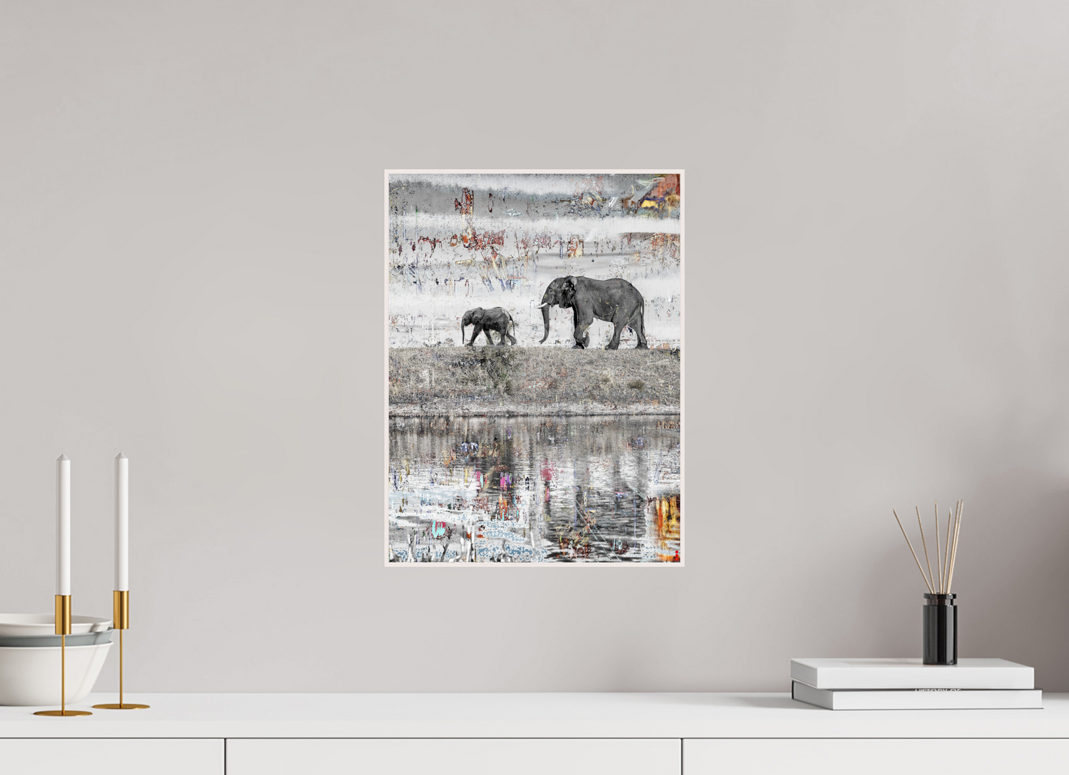 30 x 40 cm, Foto in ArtBox aus Massivholz Ahorn weiß RED³ WC Akuji III