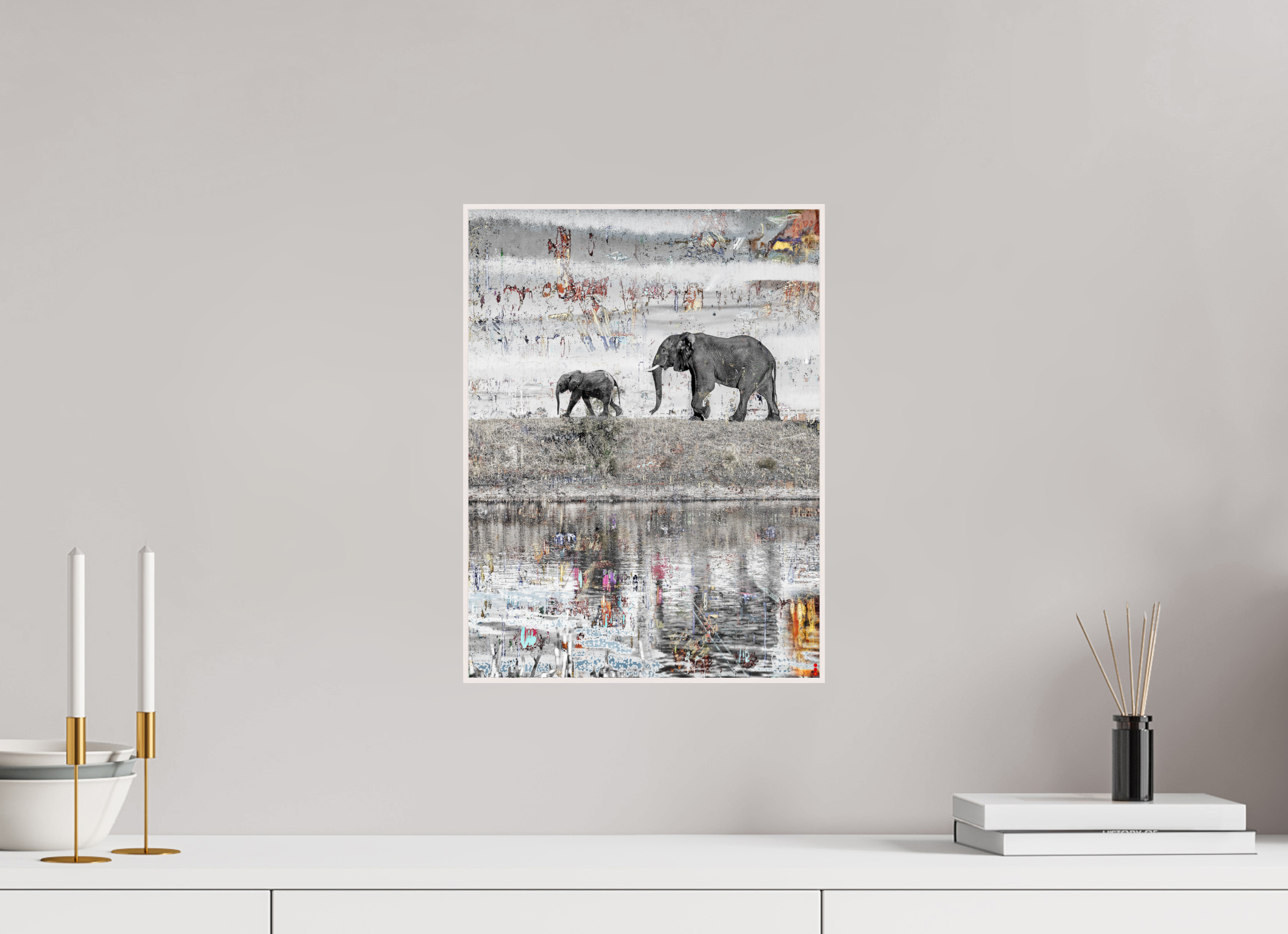 30 x 40 cm, Foto in ArtBox aus Massivholz Ahorn weiß RED³ WC Akuji III