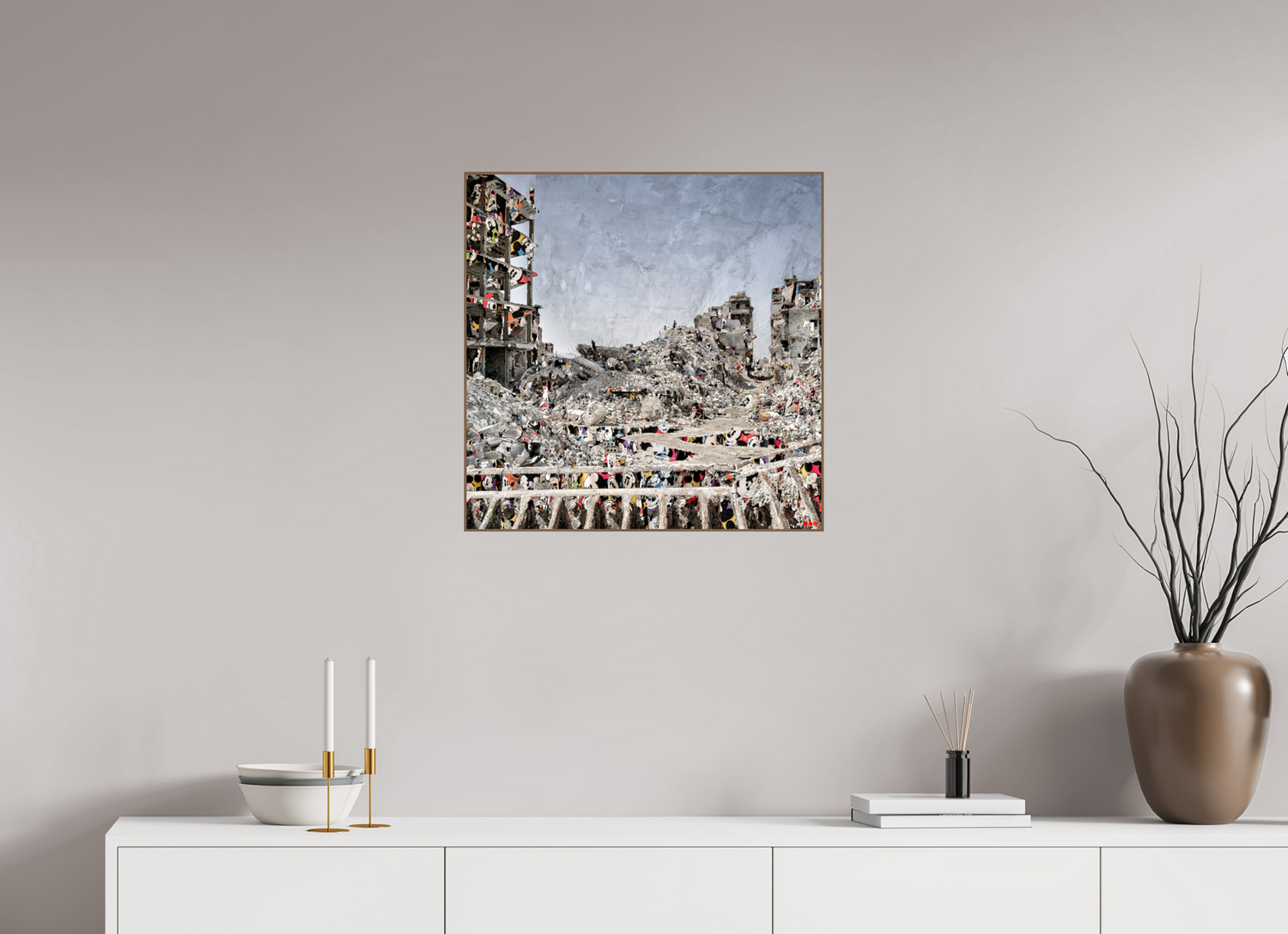 60 x 60 cm, Foto in ArtBox aus Massivholz Nussbaum RED³ SCSI Majid II