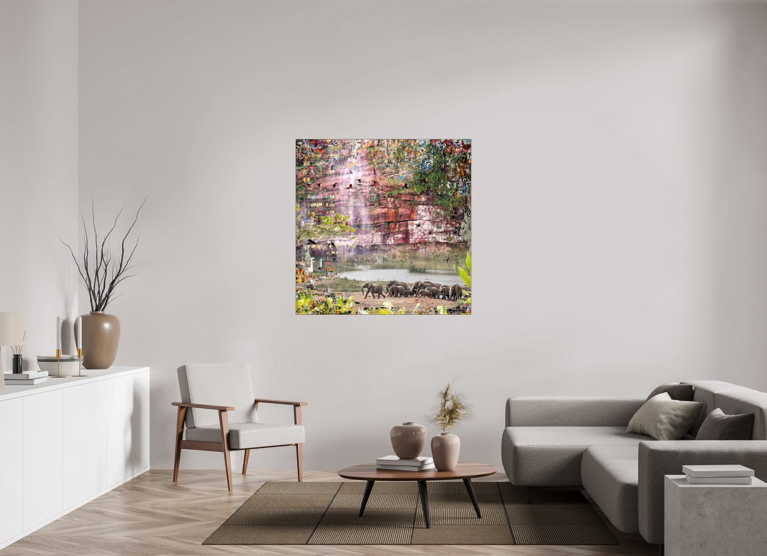 120 x 120 cm, Slimline Einfassung schwarz unter 2mm Acrylglas FA WC Valdeci II