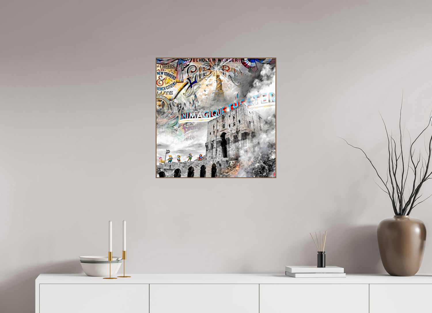 60 x 60 cm, Foto in ArtBox aus Massivholz Nussbaum RED³ SCSI Mumtaz II