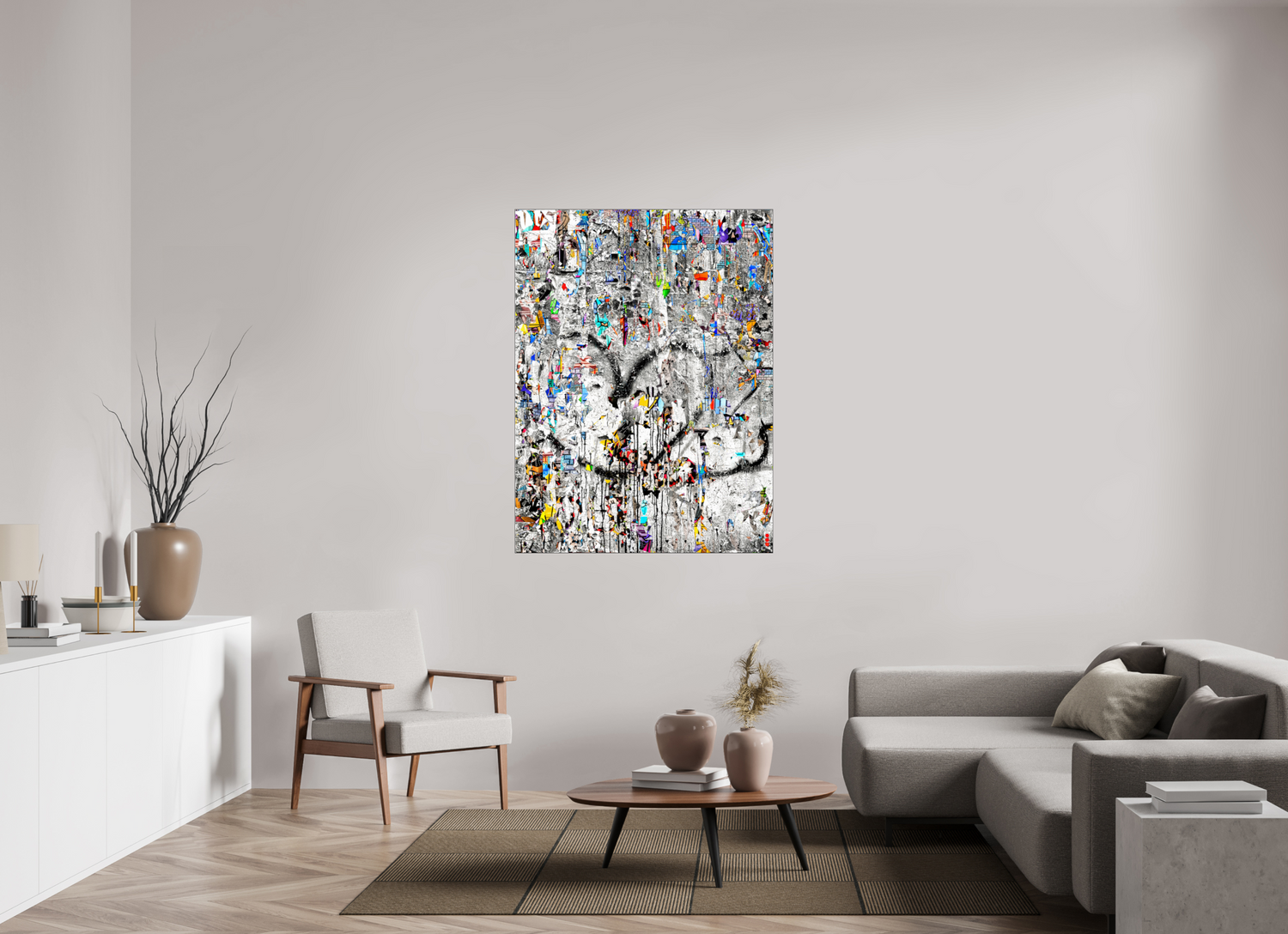 105 x 140 cm, Slimline Einfassung schwarz unter 2mm Acrylglas FA SCSI Mu&