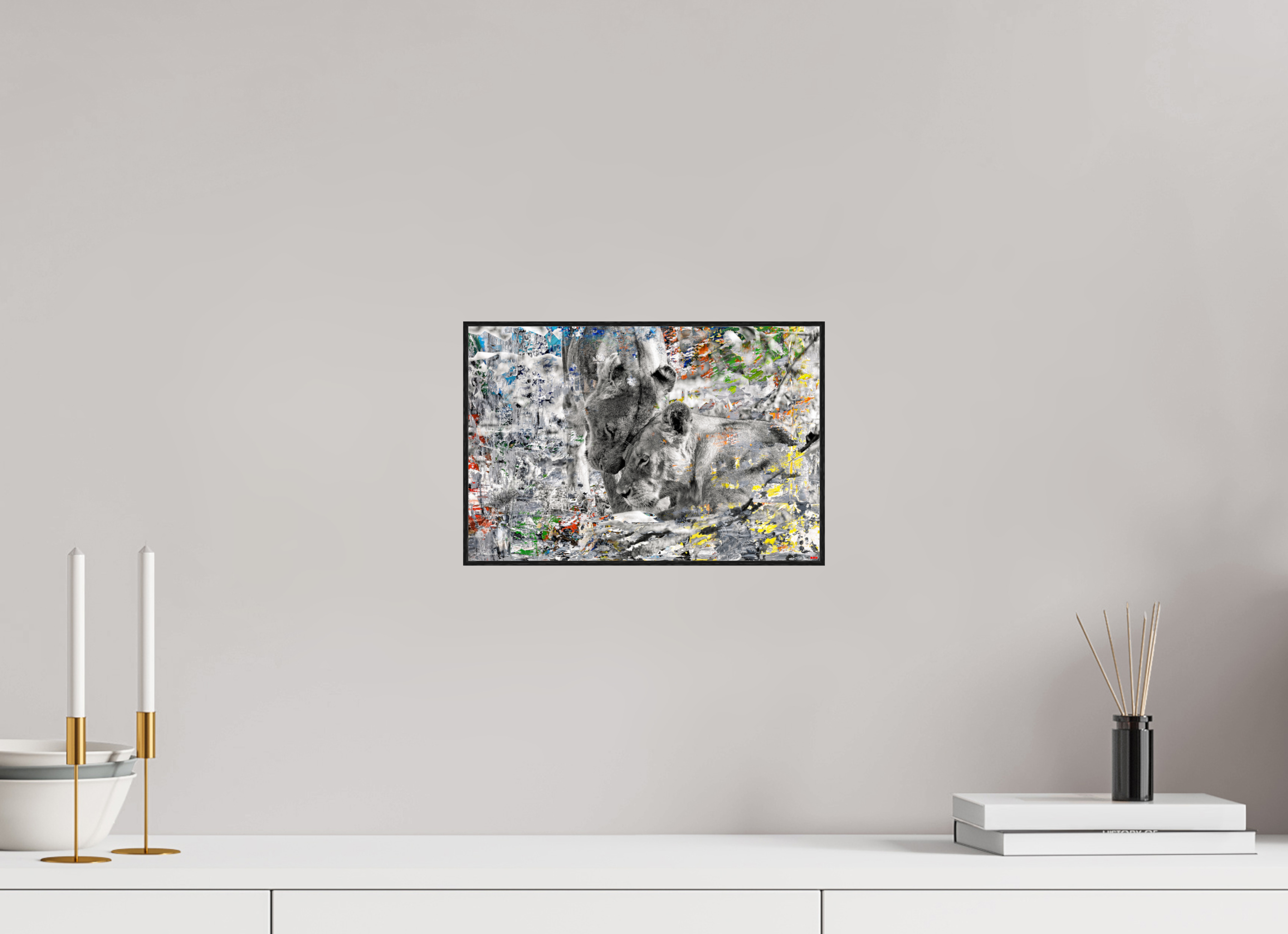 30 x 20 cm, Foto in ArtBox aus Massivholz Eiche schwarz RED³ WC Layamaya I