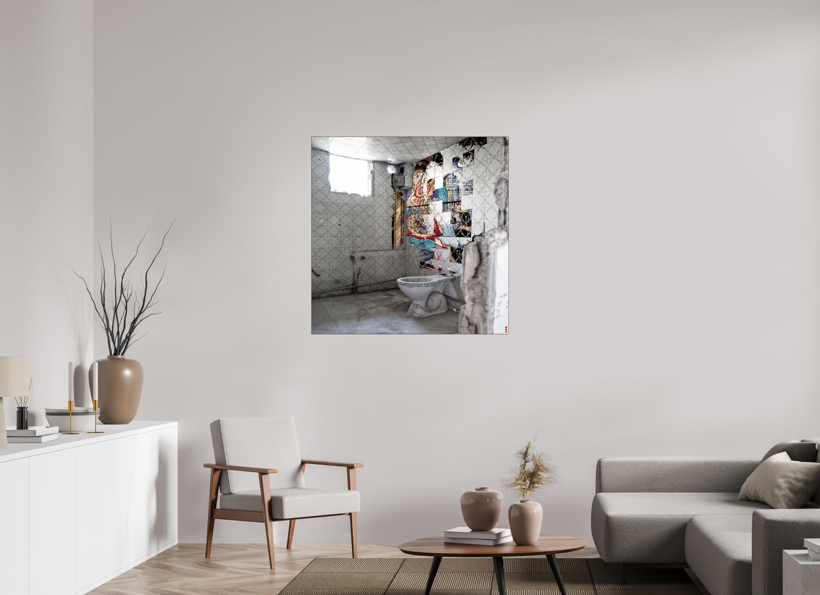 100 x 100 cm, Slimline Einfassung schwarz unter 2mm Acrylglas FA SCSI Masirah II