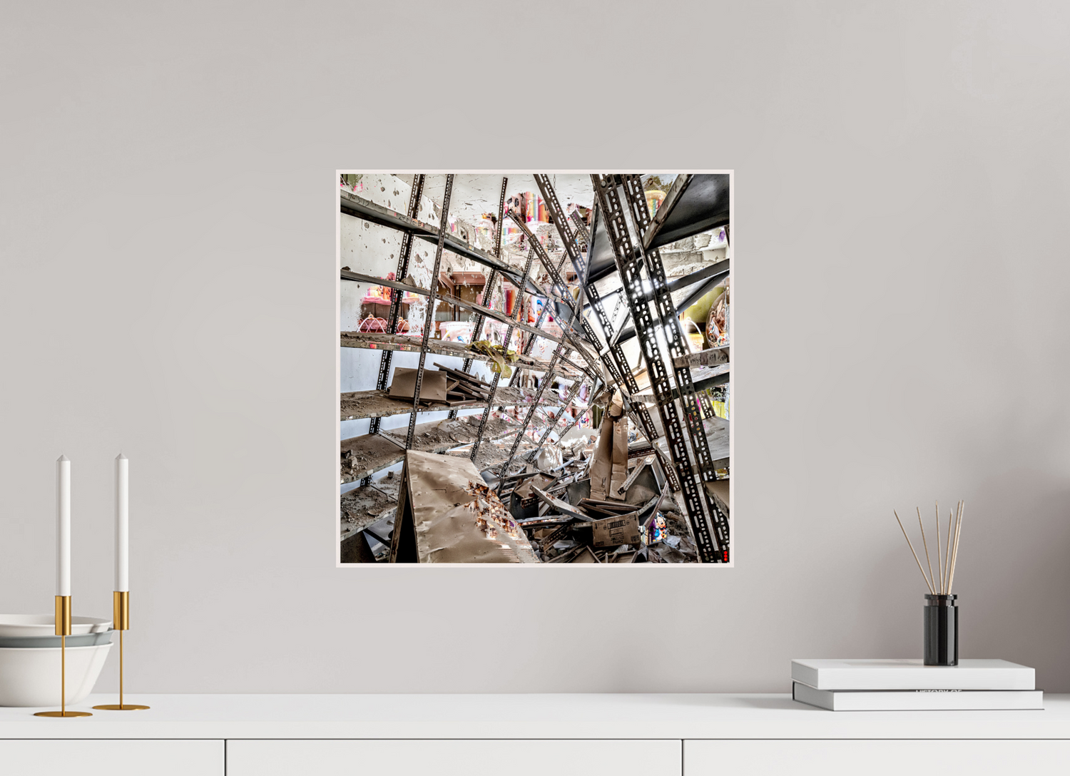 40 x 40 cm, Foto in ArtBox aus Massivholz Ahorn weiß RED³ SCSI Mahira II