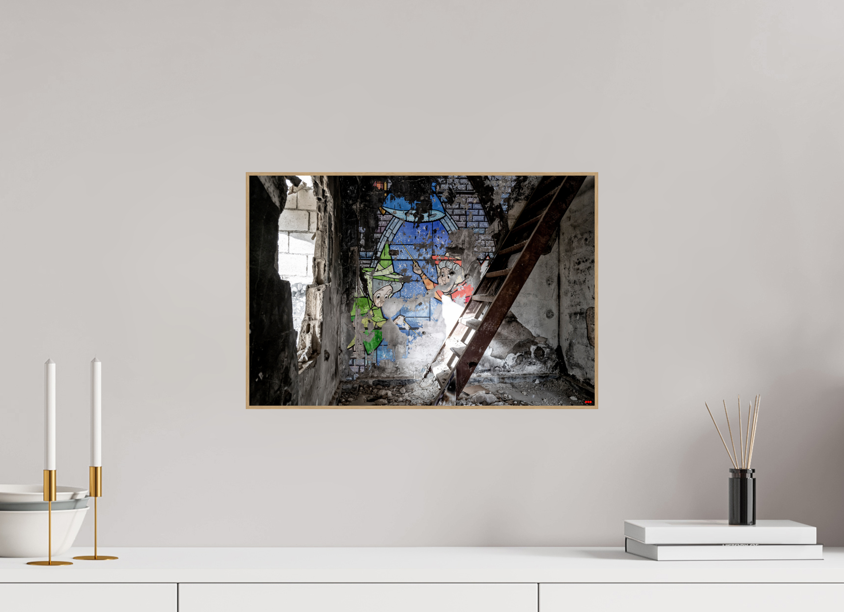 45 x 30 cm, Foto in ArtBox aus Massivholz Eiche natur RED³ SCSI Mazaya I