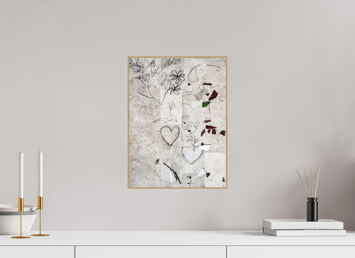 30 x 40 cm, Foto in ArtBox aus Massivholz Eiche natur RED³ PH Chandelier III