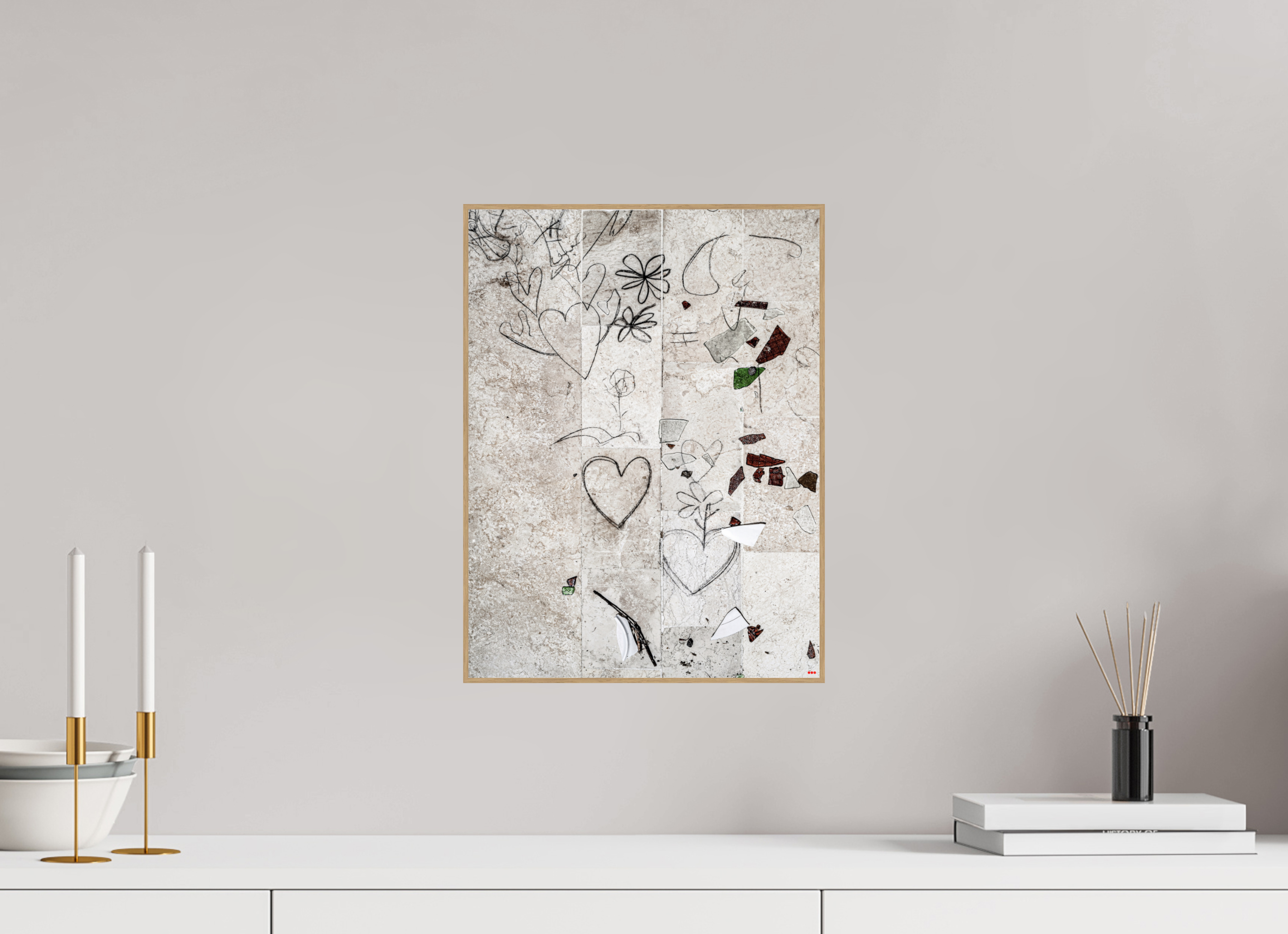 30 x 40 cm, Foto in ArtBox aus Massivholz Eiche natur RED³ PH Chandelier III