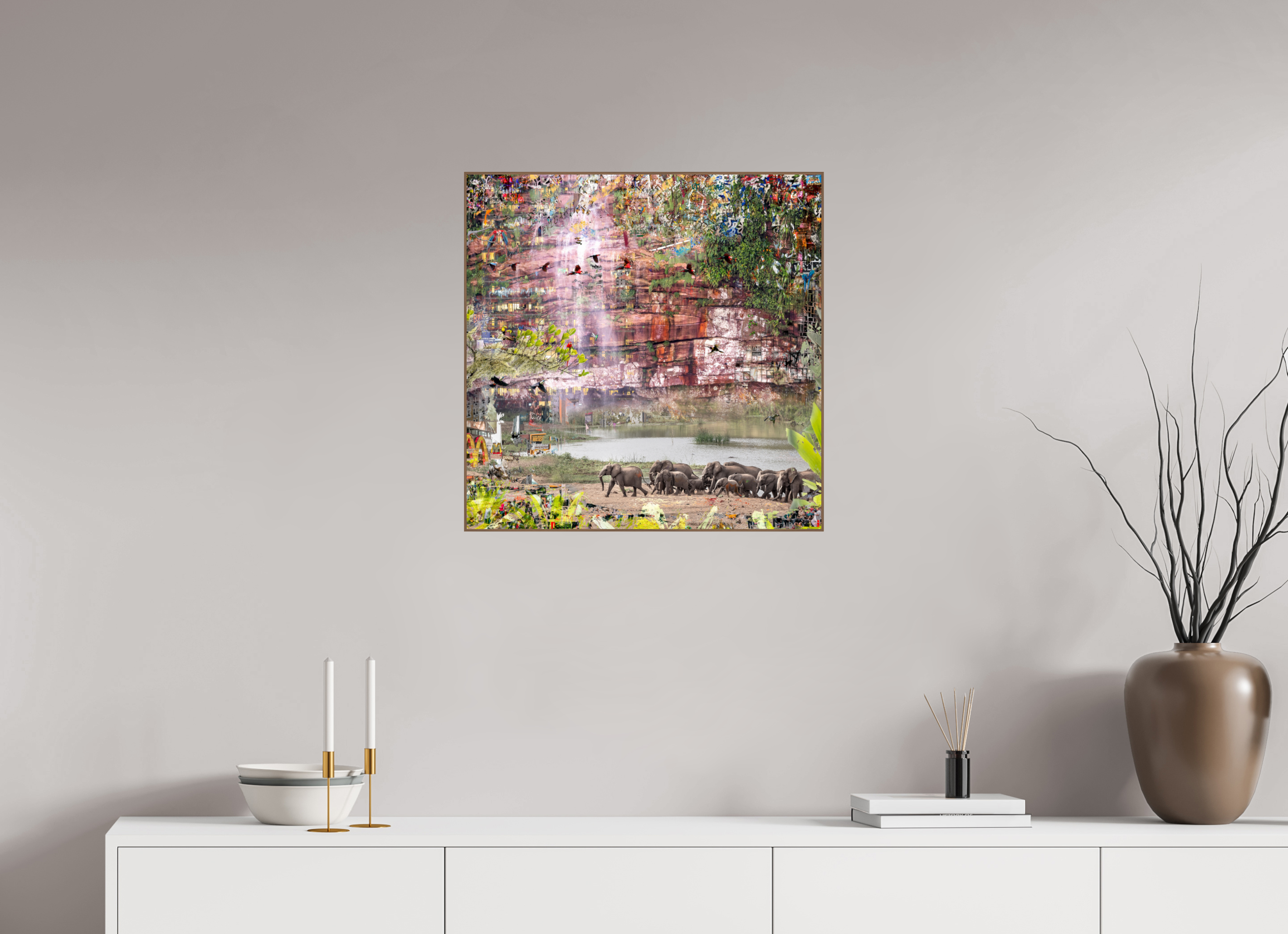 60 x 60 cm, Foto in ArtBox aus Massivholz Nussbaum RED³ WC Valdeci II