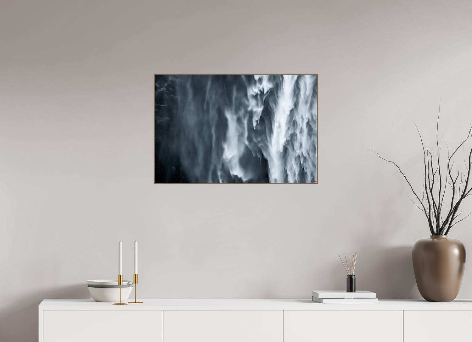 75 x 50 cm, Foto in ArtBox aus Massivholz Nussbaum RED³ PH Oats in the Water I