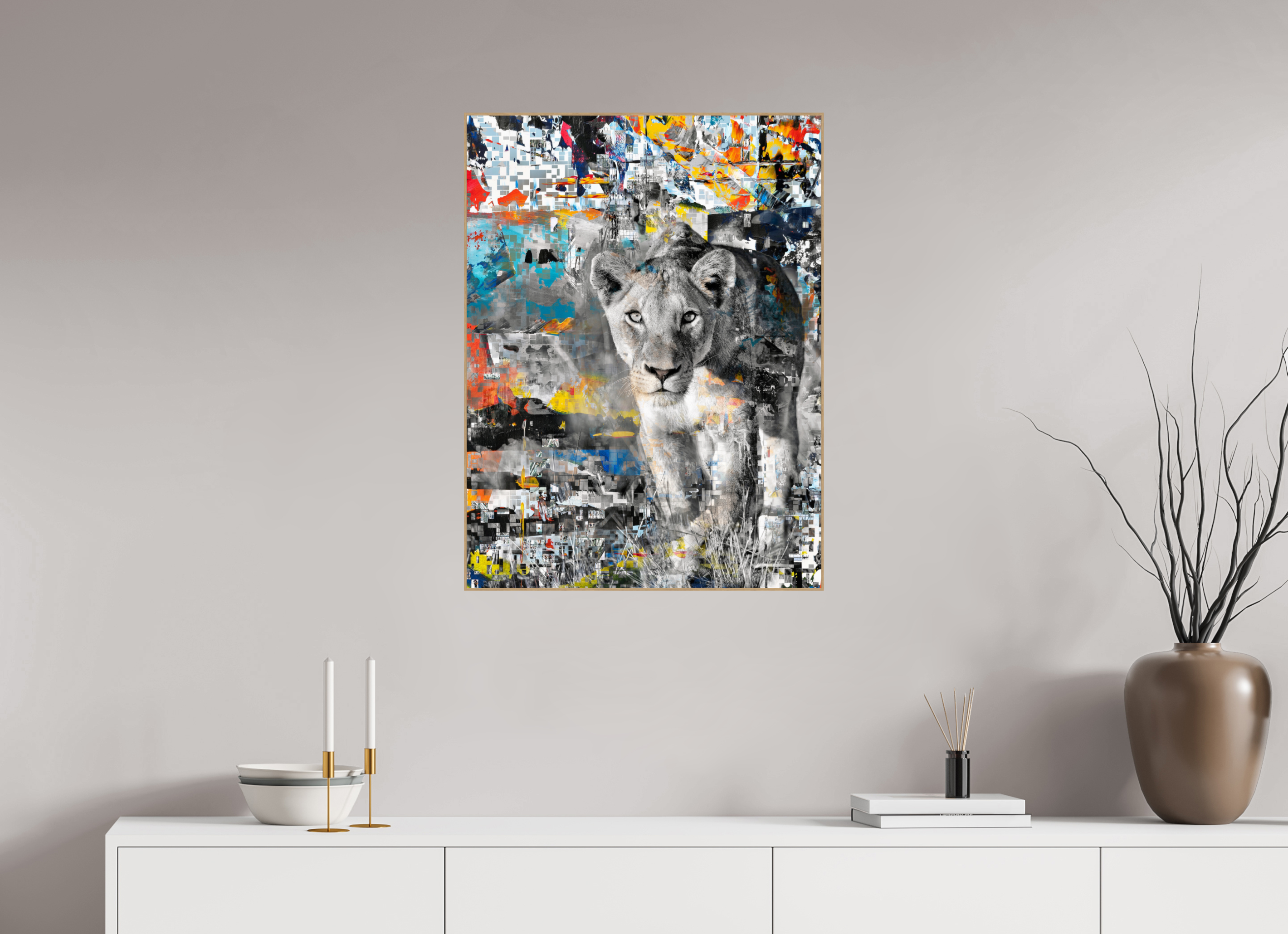 60 x 80 cm, Foto in ArtBox aus Massivholz Eiche natur RED³ Kachine III