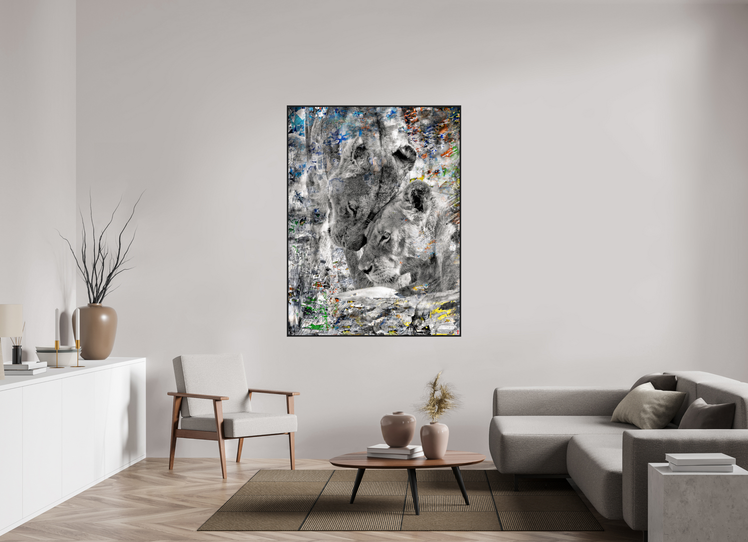 120 x 160 cm, Schattenfugen-Rahmen schwarz &amp; 2mm Acrylglas FA WC Layamaya III