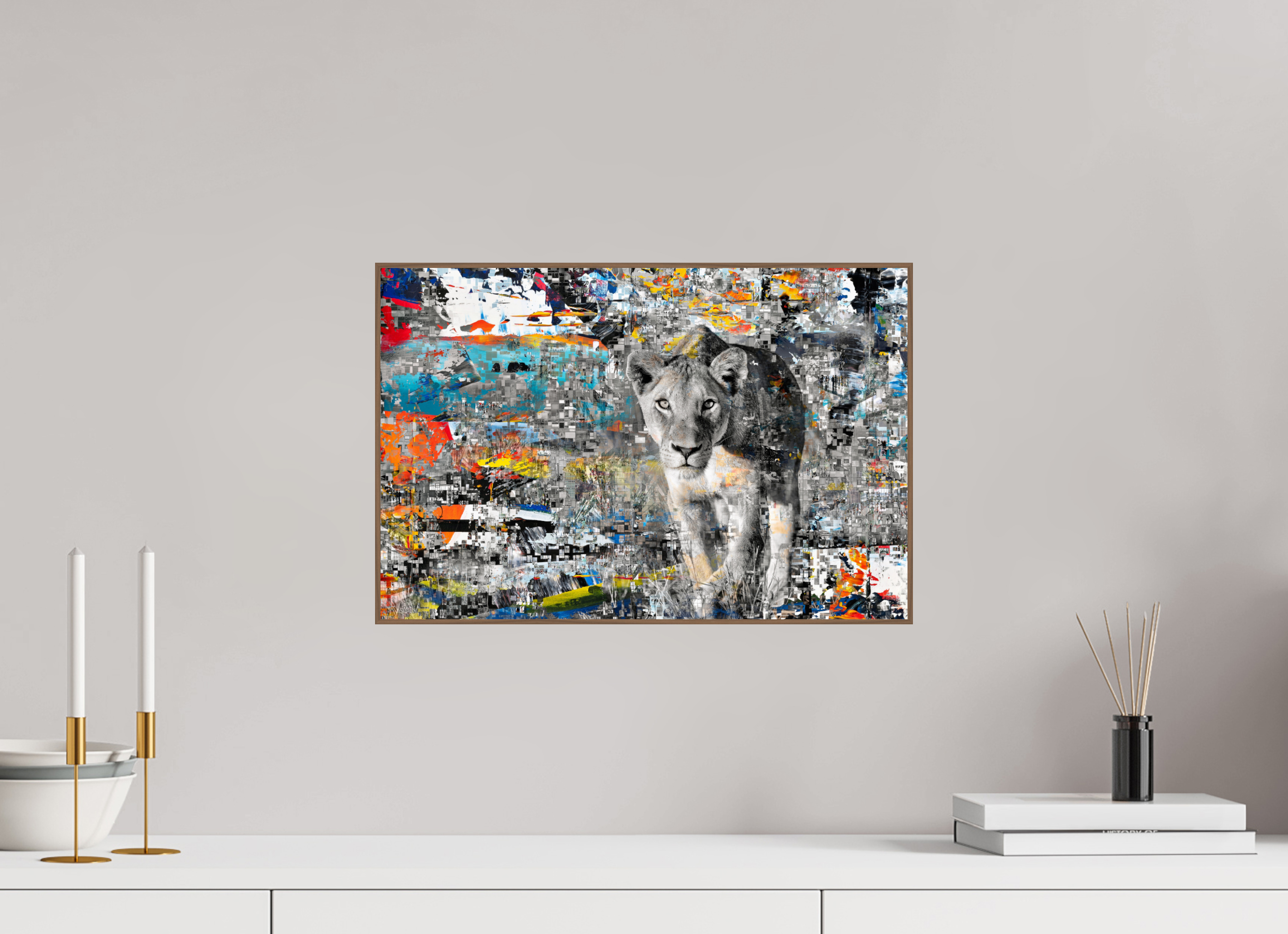 45 x 30 cm, Foto in ArtBox aus Massivholz Nussbaum RED³ WC Kachine I