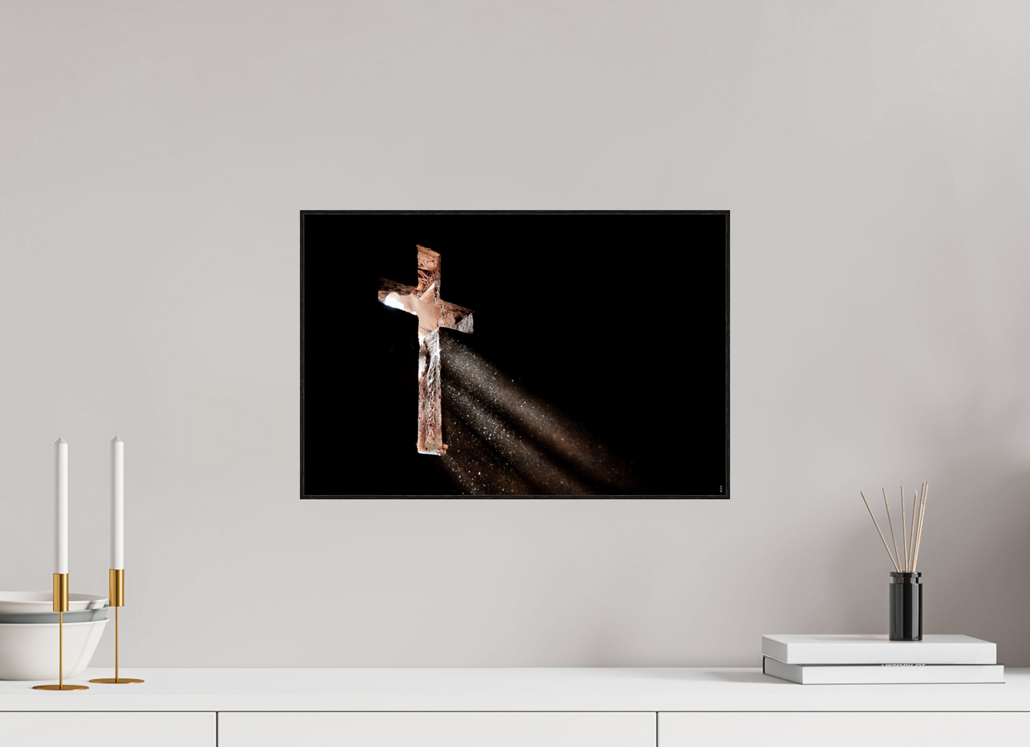 45 x 30 cm, Foto in ArtBox aus Massivholz Eiche schwarz RED³ PH Moyale I