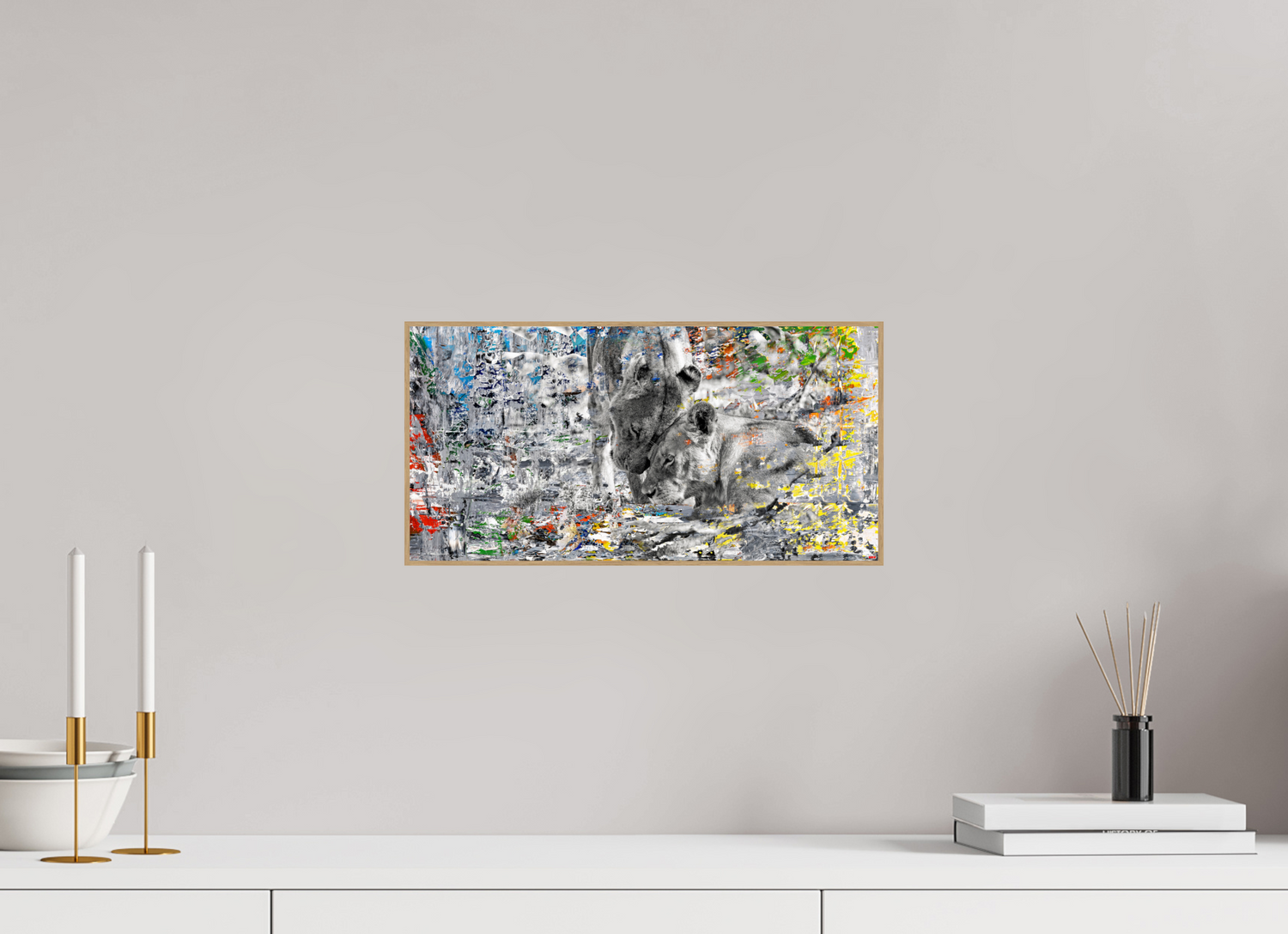 40 x 20 cm, Foto in ArtBox aus Massivholz Eiche natur RED³ WC Layamaya V