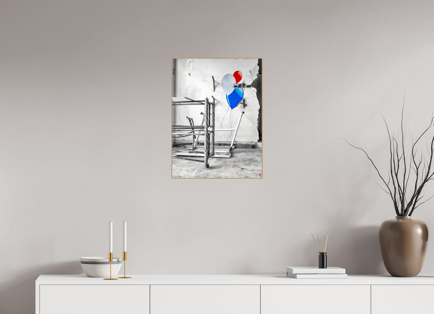 45 x 60 cm, Foto in ArtBox aus Massivholz Eiche natur RED³ SCSI Mursal III