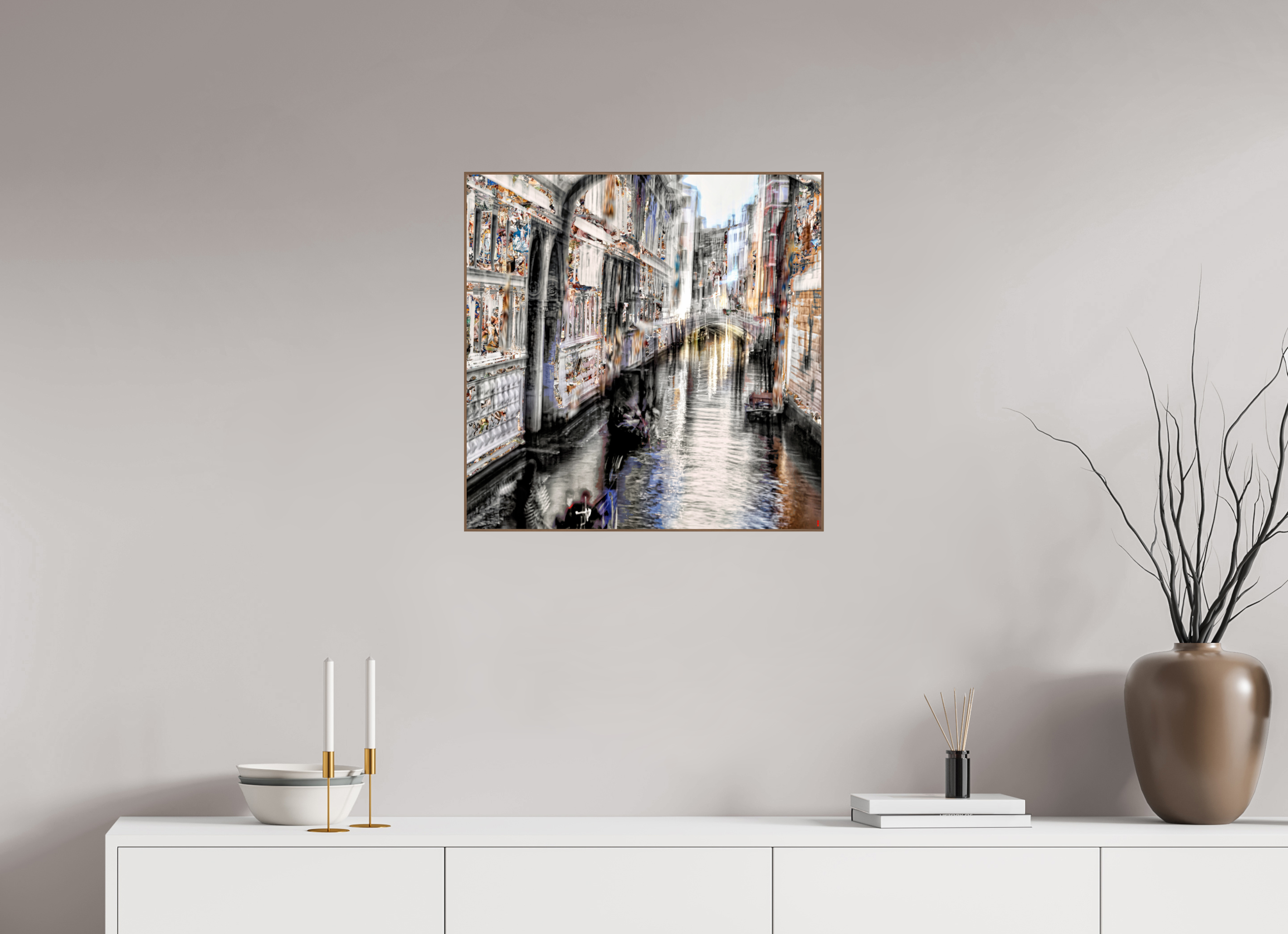 60 x 60 cm, Foto in ArtBox aus Massivholz Nussbaum RED³ HP Amari II