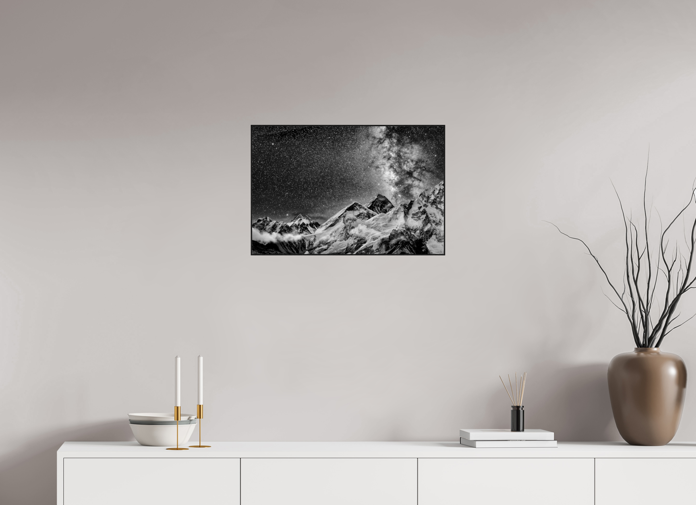 60 x 40 cm, Foto in ArtBox aus Massivholz Eiche schwarz RED³ Sopan I