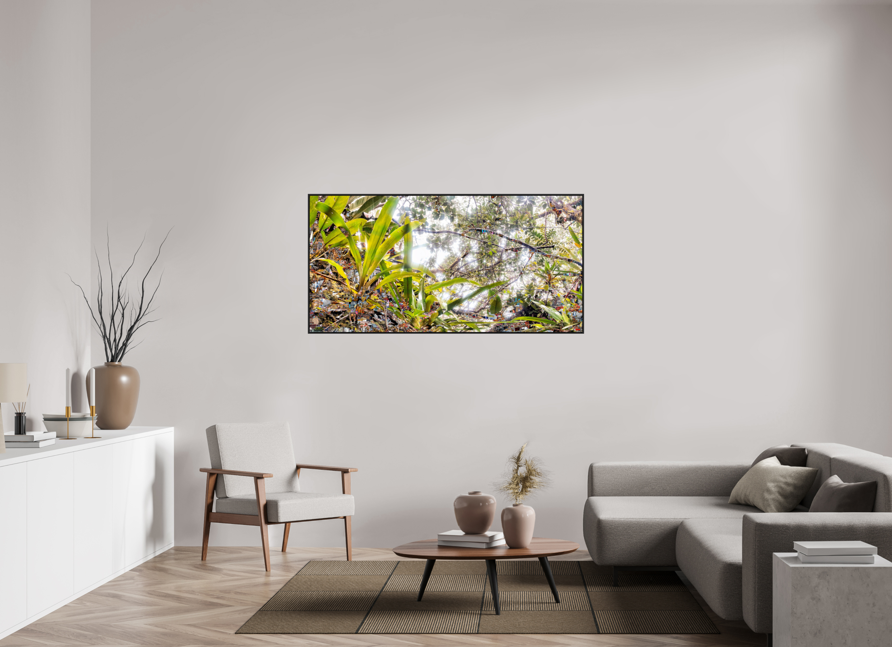 160 x 80 cm, Schattenfugen-Rahmen schwarz &amp; 2mm Acrylglas FA HP Amara V