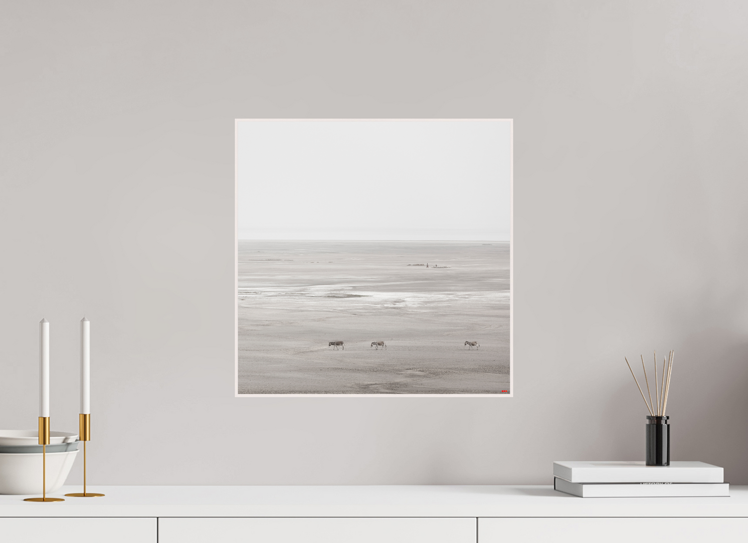 40 x 40 cm, Foto in ArtBox aus Massivholz Ahorn weiß RED³ PH Danai II