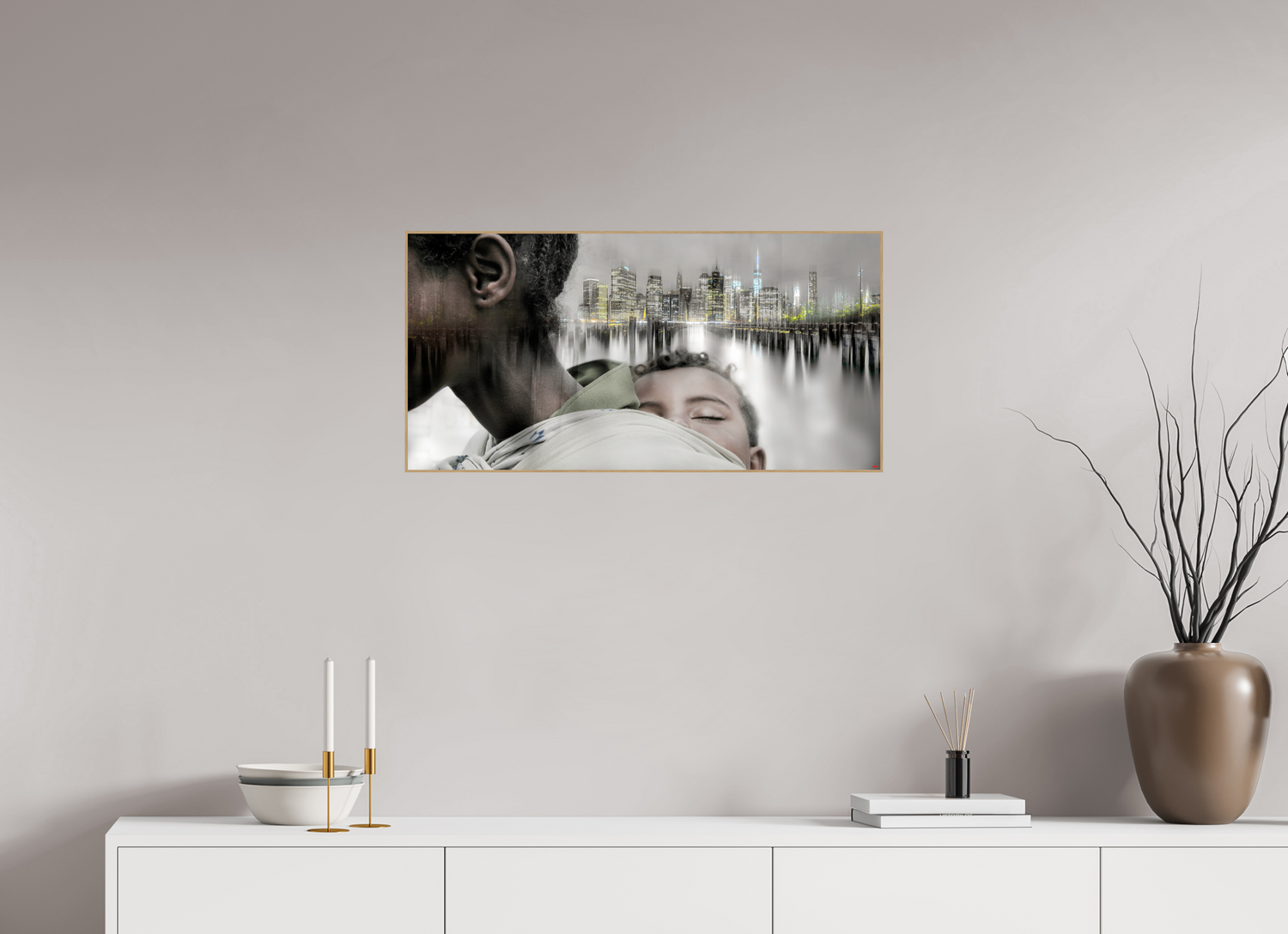 80 x 40 cm, Foto in ArtBox aus Massivholz Eiche natur RED³ HP Aisha V
