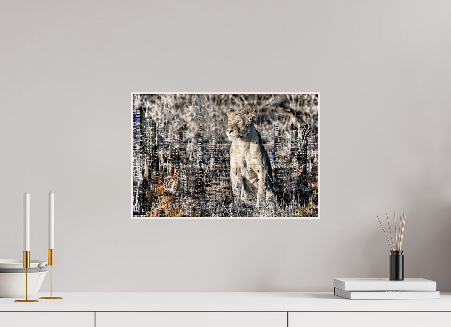 45 x 30 cm, Foto in ArtBox aus Massivholz Ahorn weiß RED³ WC Adwoa I