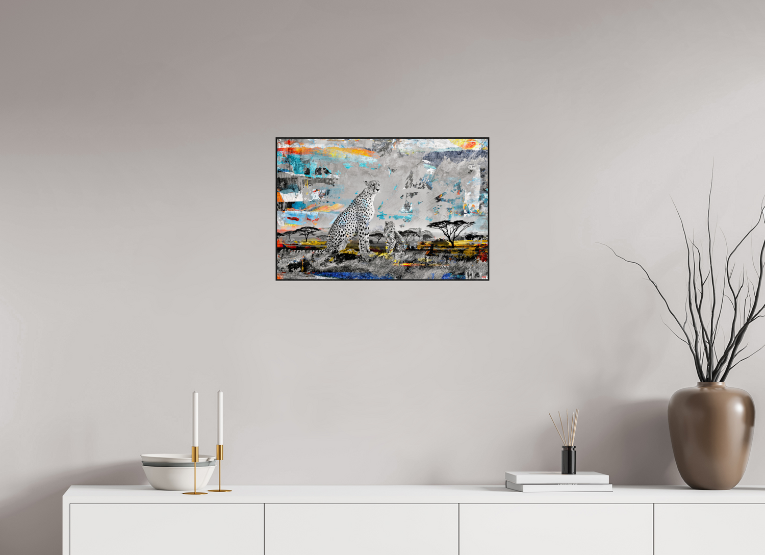 60 x 40 cm, Foto in ArtBox aus Massivholz Eiche schwarz RED³ WC Ladebayo I