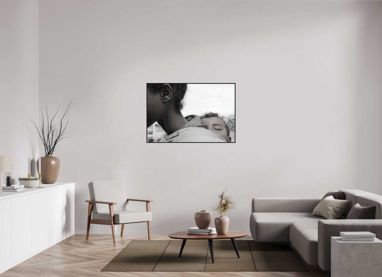 120 x 80 cm, Schattenfugen-Rahmen schwarz &amp; 2mm Acrylglas FA PH Machui I